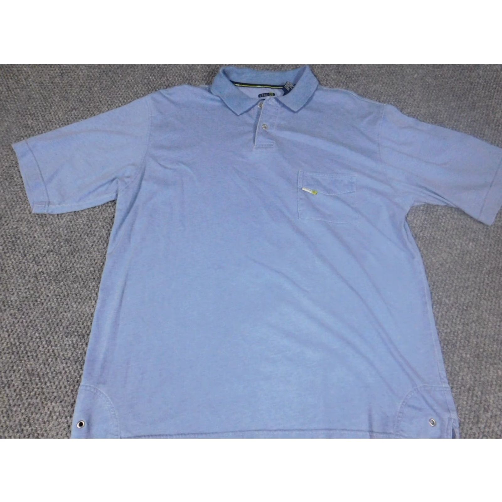 Izod Izod Polo Shirt Mens L Blue Comfort Button Classic Cotton Knit Short Sleeve Golf" Size US L / EU 52-54 / 3 - 2 Thumbnail