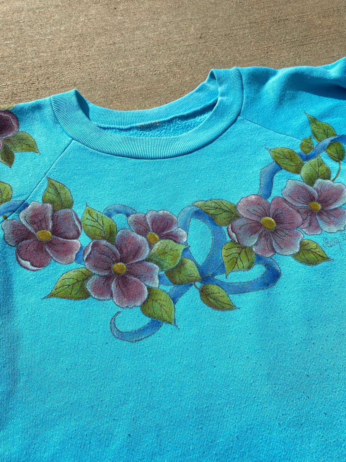 Handmade × Vintage VINTAGE Flower Crewneck Size L / US 10 / IT 46 - 2 Thumbnail