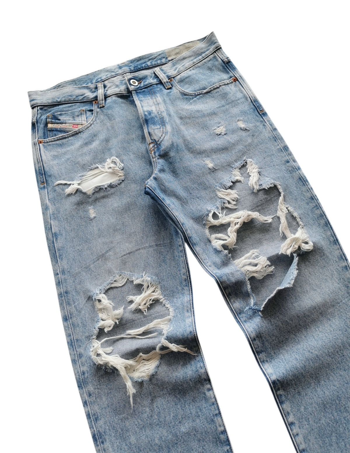 Diesel Diesel Mharky Slim Distressed Stone Wash Blue Jeans Size 32 Size US 33 - 6 Thumbnail