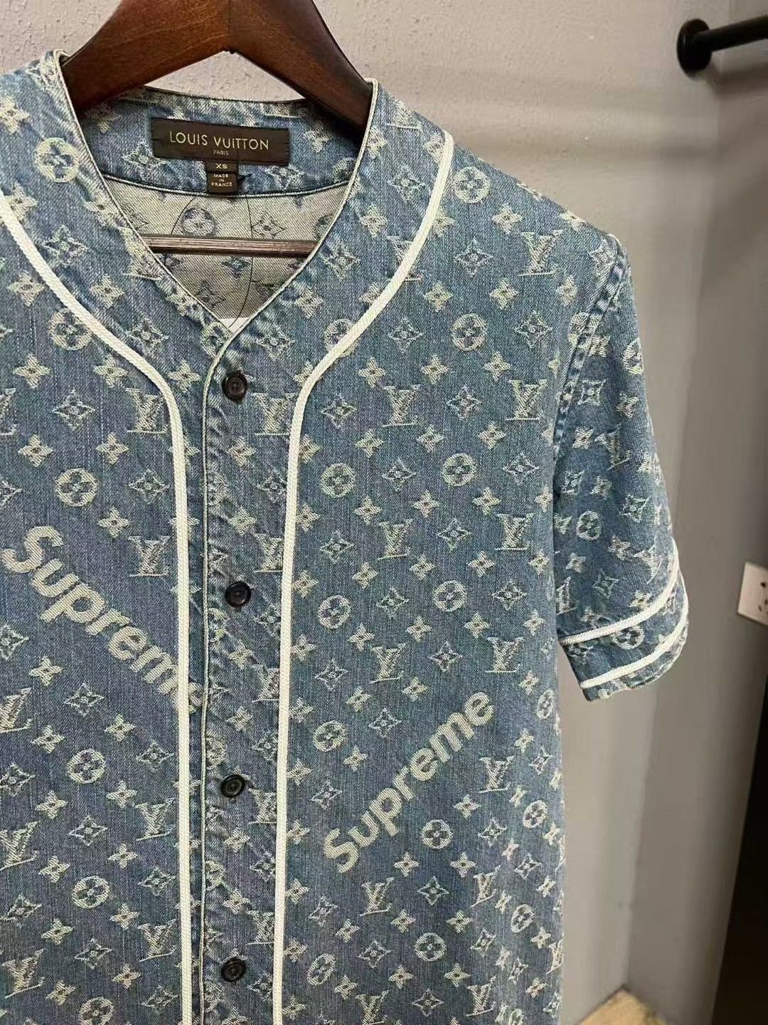 Louis Vuitton × Supreme Supreme lv Louis Vuitton denim baseball Jersey Size US XS / EU 42 / 0 - 3 Thumbnail