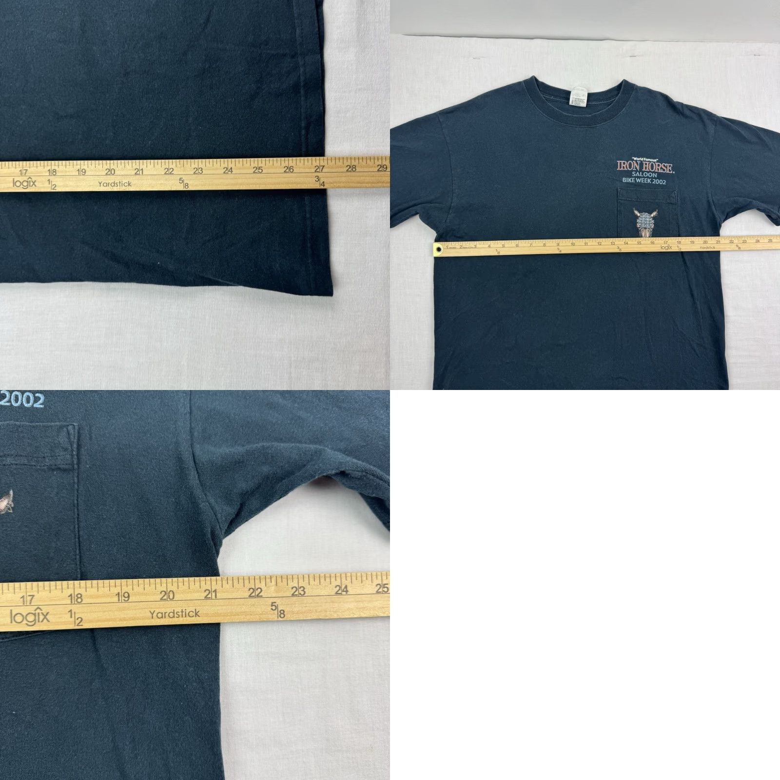 Anvil VINTAGE Iron Horse Saloon Shirt Adult Large Black Bike Week 2002 Y2K Metal Mens Size US L / EU 52-54 / 3 - 8 Thumbnail