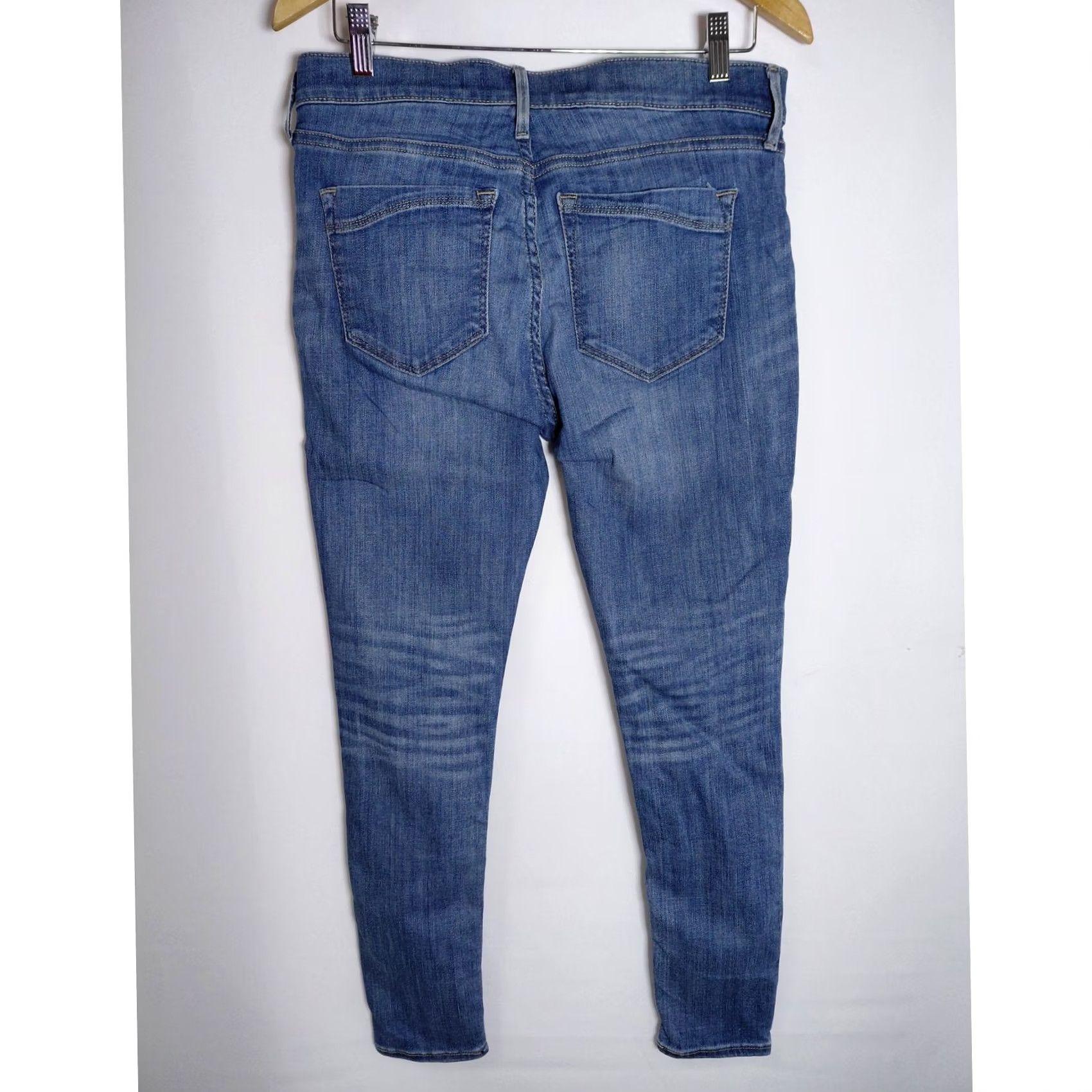 Express EXPRESS Jeans Mid Rise Legging Blue Solid Denim Slim Women Size 8S Size 30" / US 8 / IT 44 - 2 Thumbnail