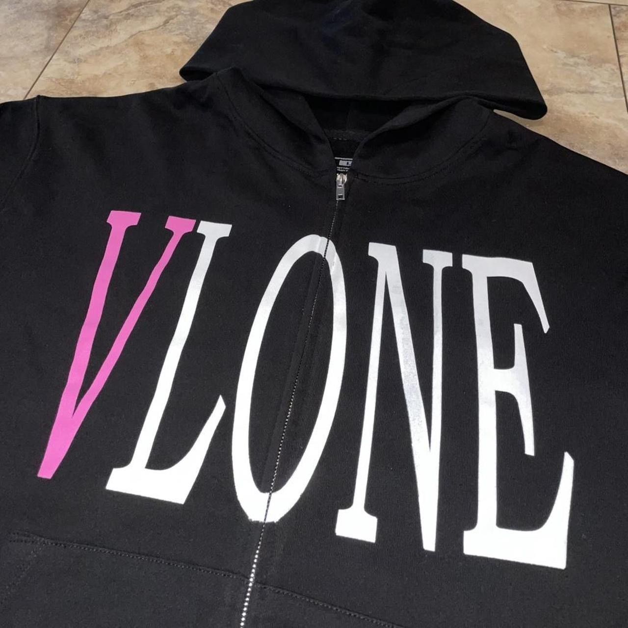 Vlone Pink Staple Black Zip Hoodie Limited Edition Large