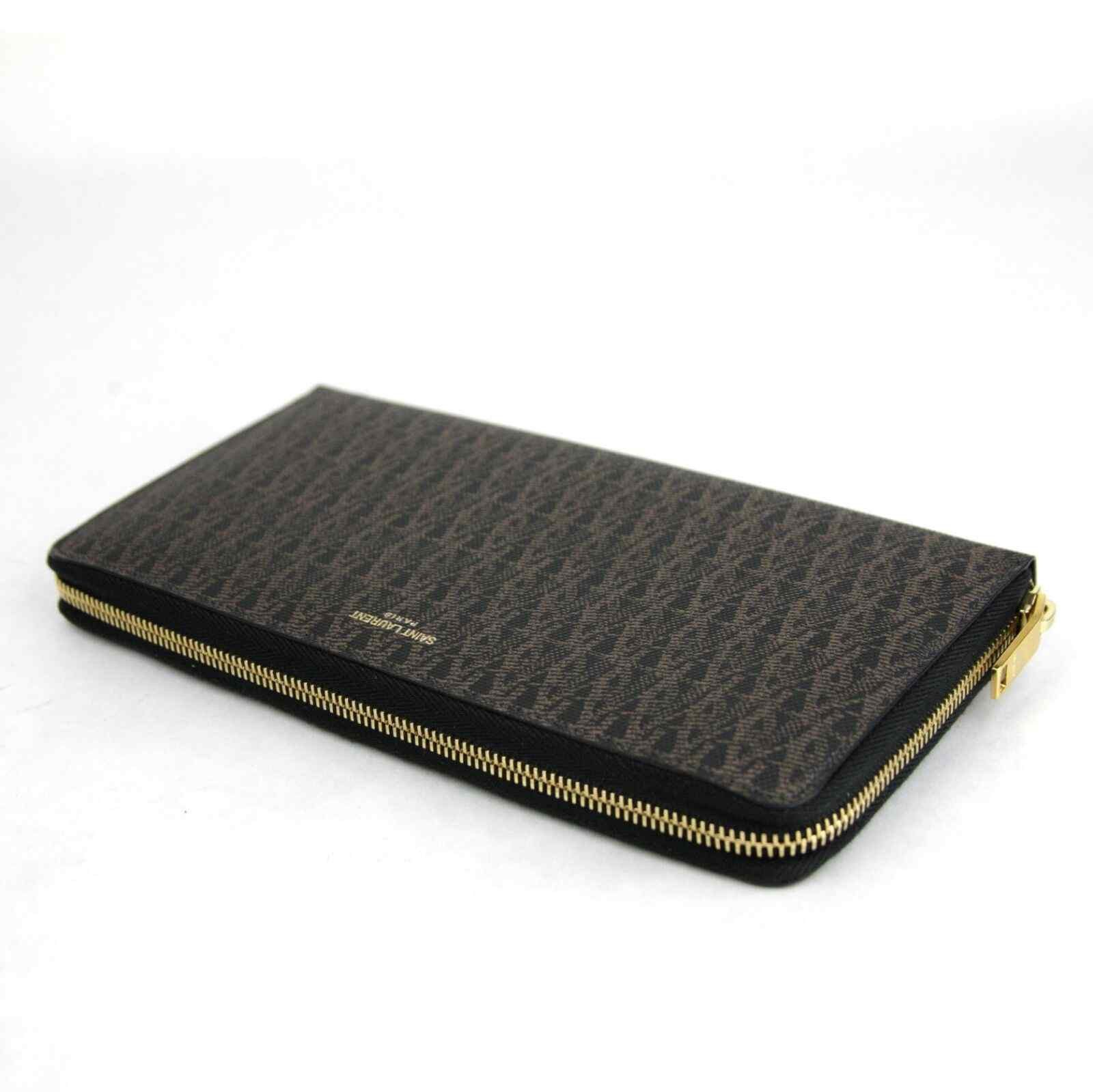Yves Saint Laurent Saint Laurent YSL Black/Brown Leather Zip Around Wallet Size ONE SIZE - 6 Thumbnail