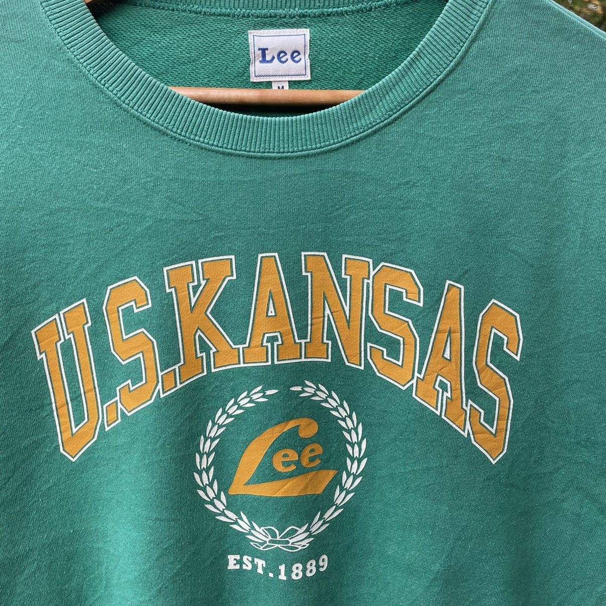 Lee 🔥Vintage 90s Lee US Kansas Big Logo Spellout Sweatshirts Size US L / EU 52-54 / 3 - 6 Thumbnail