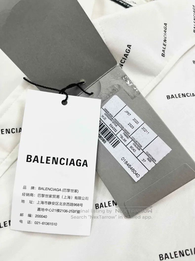 Balenciaga Balenciaga size 37 White short-sleeve shirt with full prin Size US M / EU 48-50 / 2 - 3 Thumbnail
