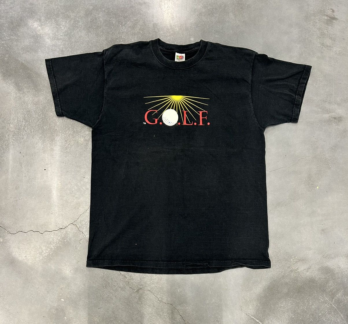 Fruit Of The Loom × Vintage Black vintage golf tee with bold red and yellow graphics Size US XL / EU 56 / 4 - 1 Thumbnail