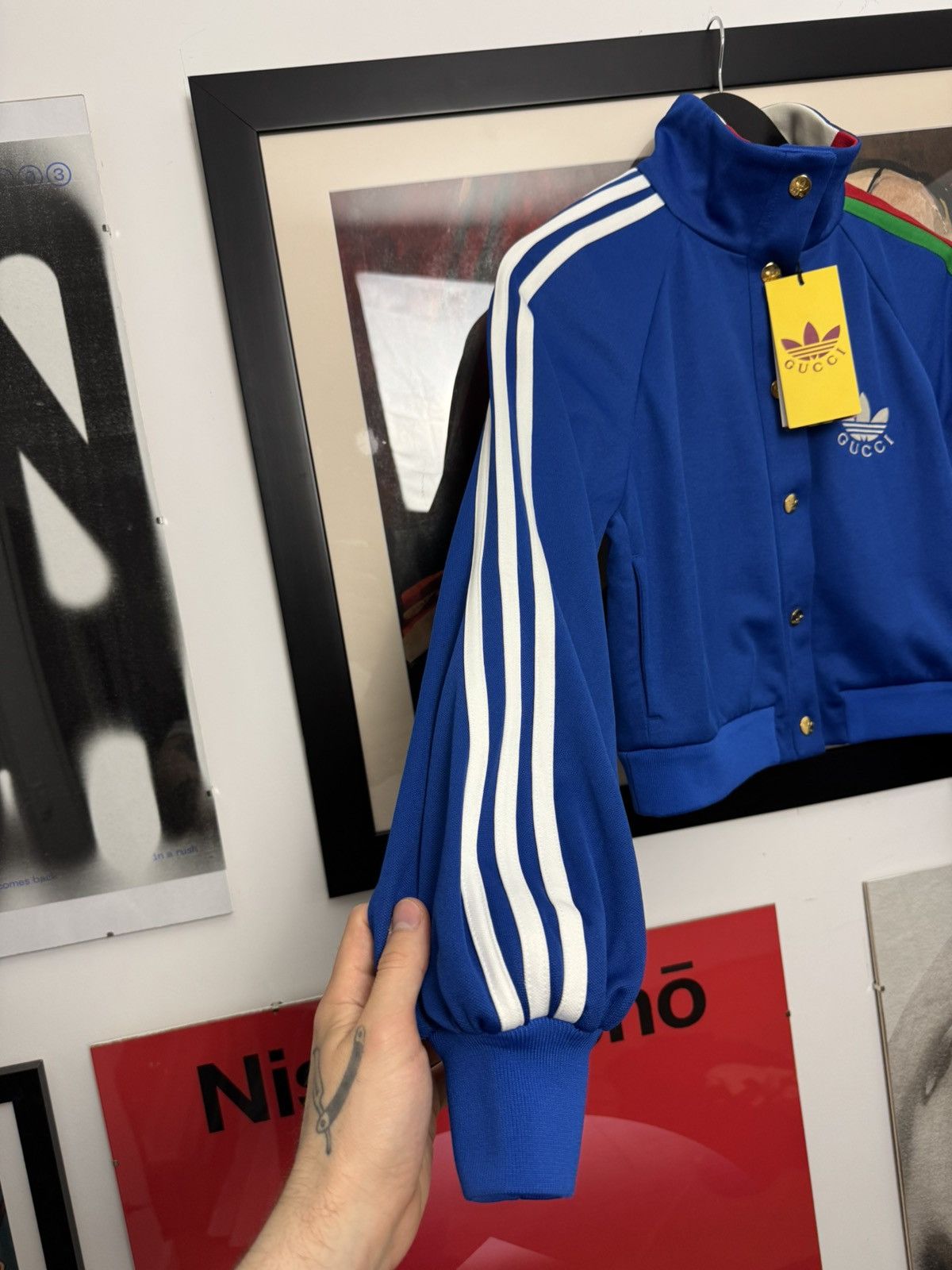 Adidas Gucci x Adidas Cropped Jacket Collaboration Designer Luxury Size XS / US 0-2 / IT 36-38 - 5 Thumbnail