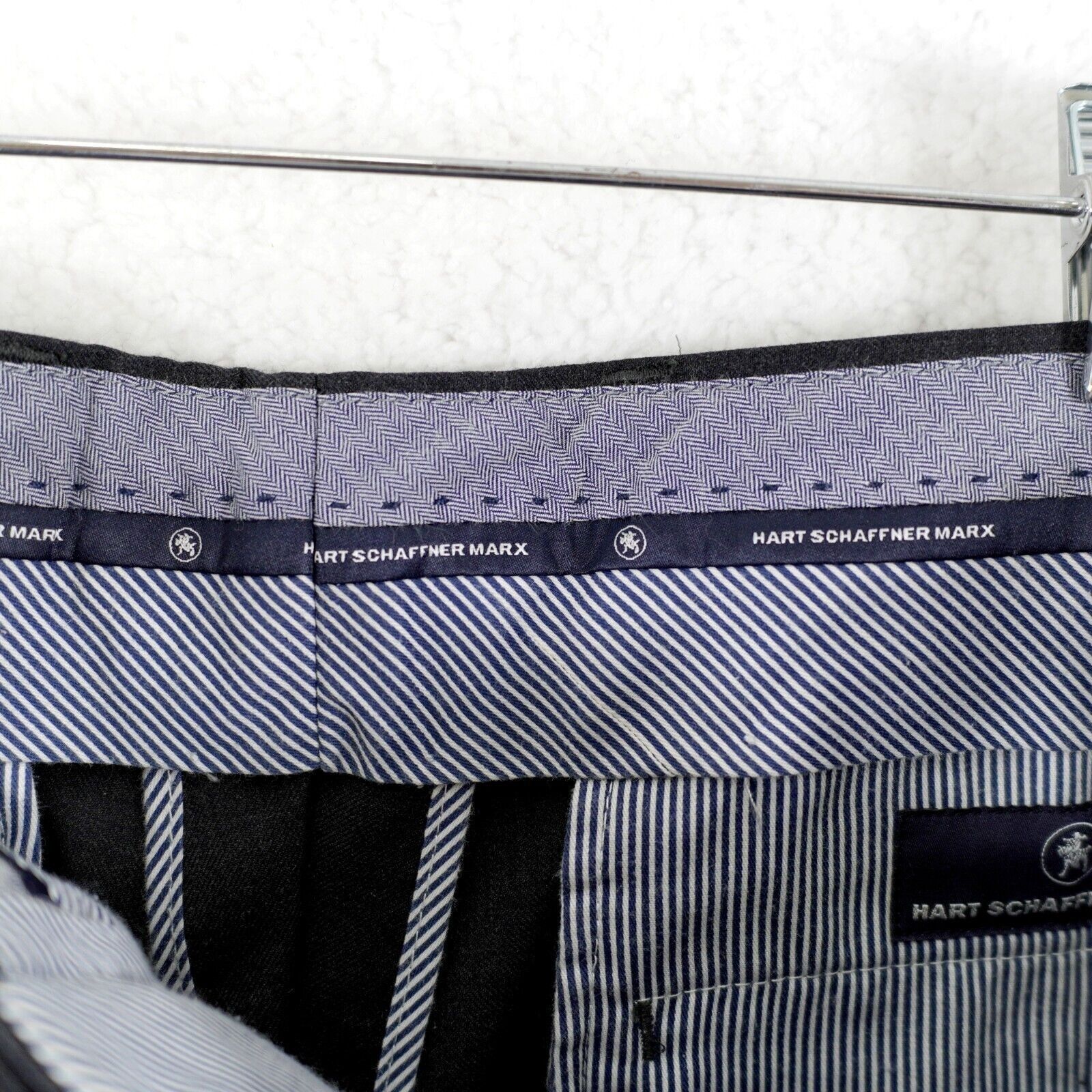 Hart Schaffner Marx Hart Schaffner Marx Wool Blue Gray Flat Front Mid Rise Dress Size 34R - 4 Thumbnail