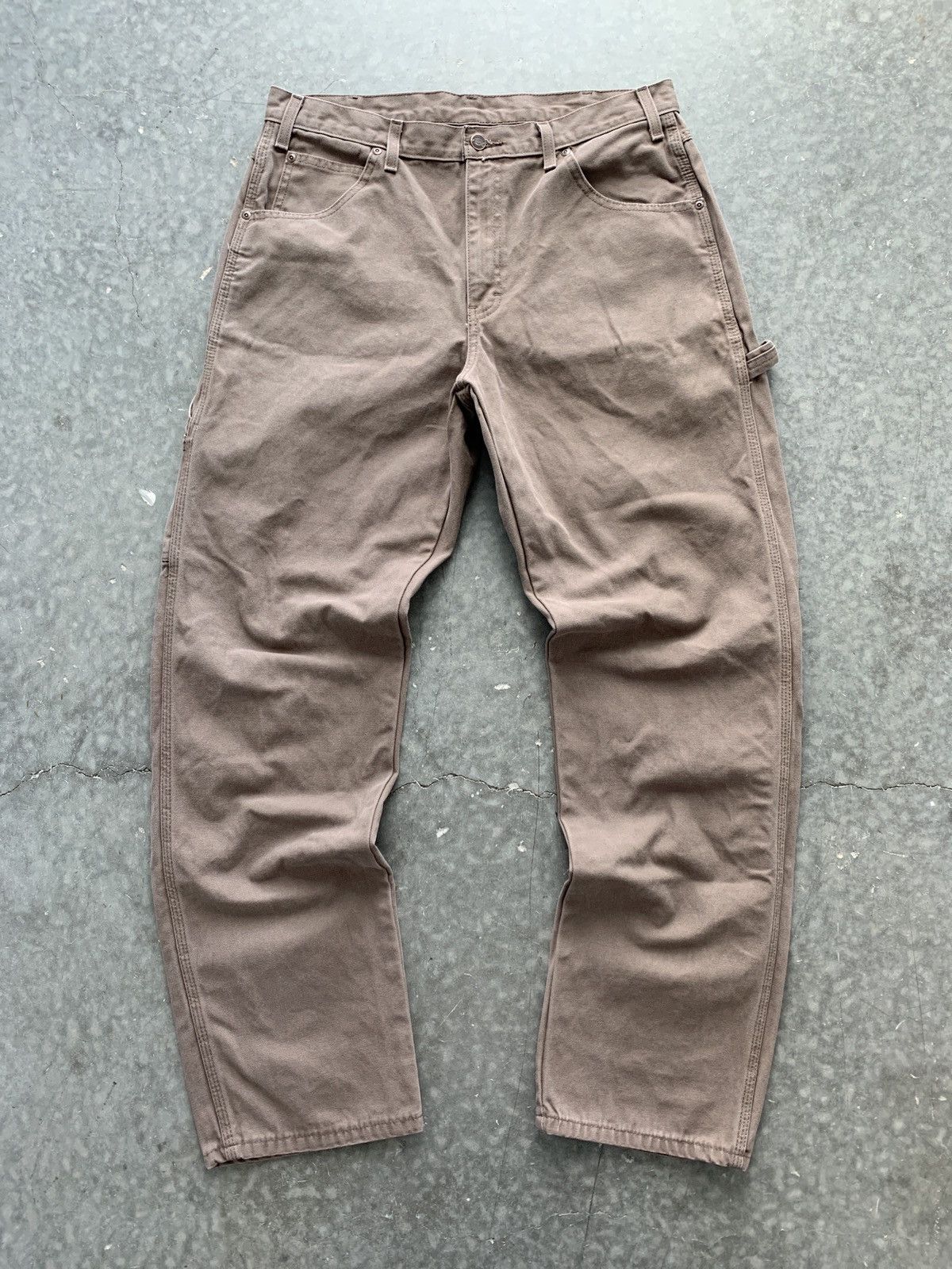 Carhartt × Dickies × Vintage Crazy Vintage Y2K Dickies Carpenter Pants Mocha Workwear Size US 35 - 4 Thumbnail