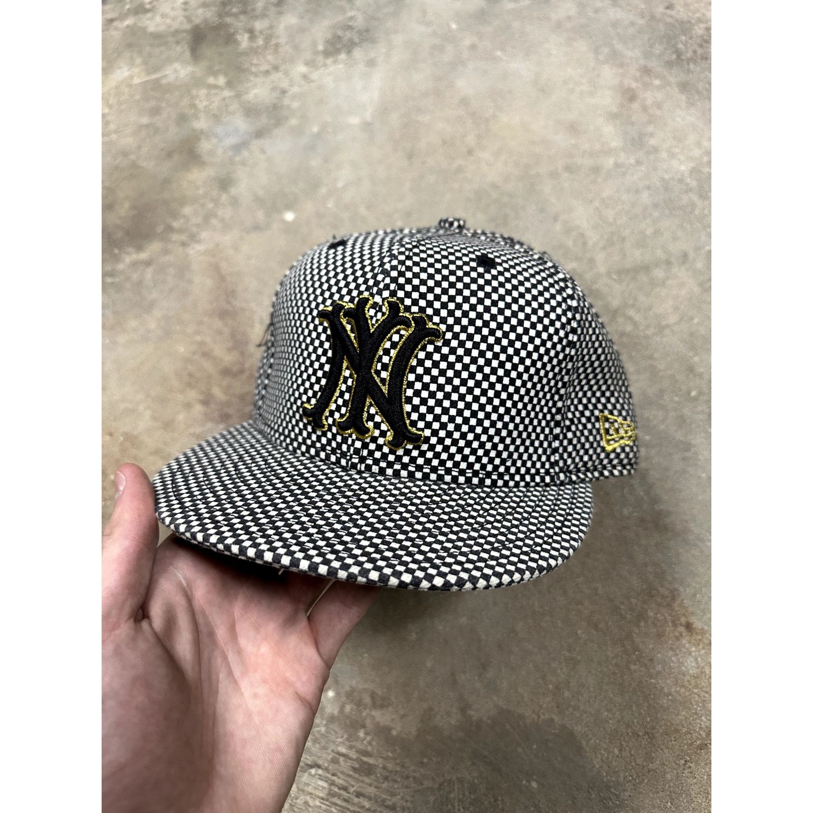 New Era Supreme Yankees Cap Black White Checkered New 7 3/8 Size ONE SIZE - 1 Thumbnail