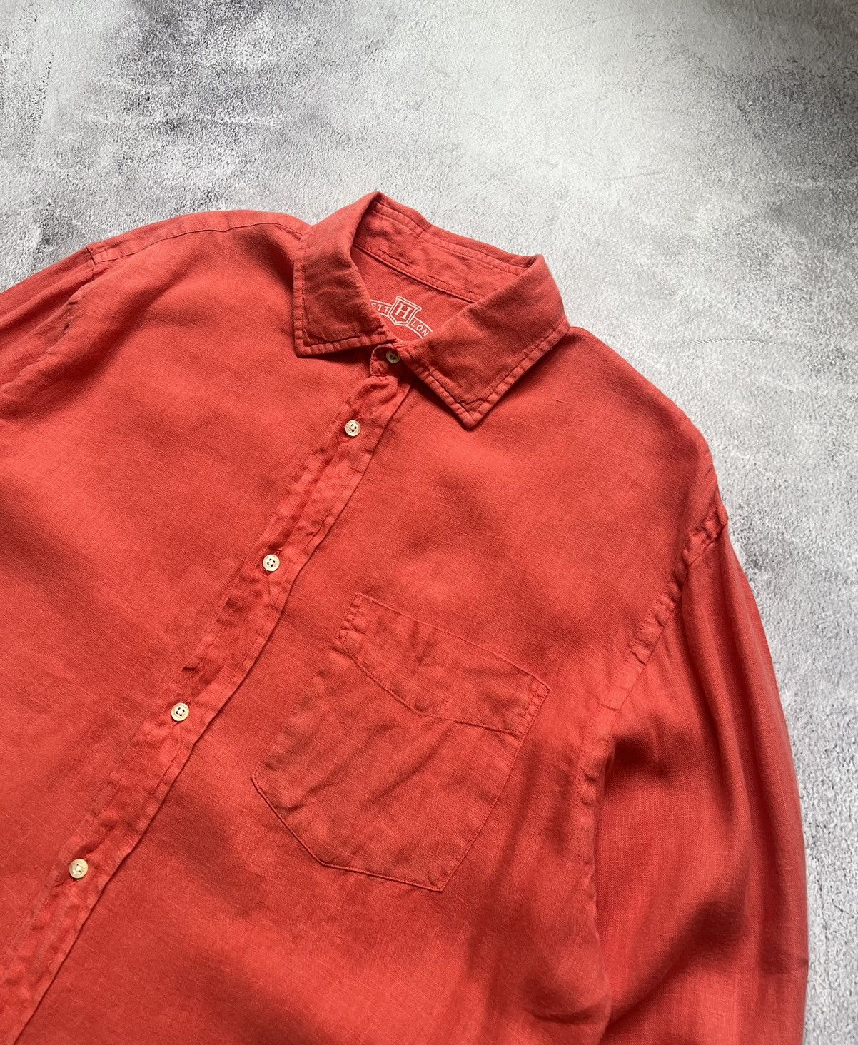 Hackett Hackett Linen Shirt Men's XL Long Sleeve Button-Down Red Size US XL / EU 56 / 4 - 4 Thumbnail
