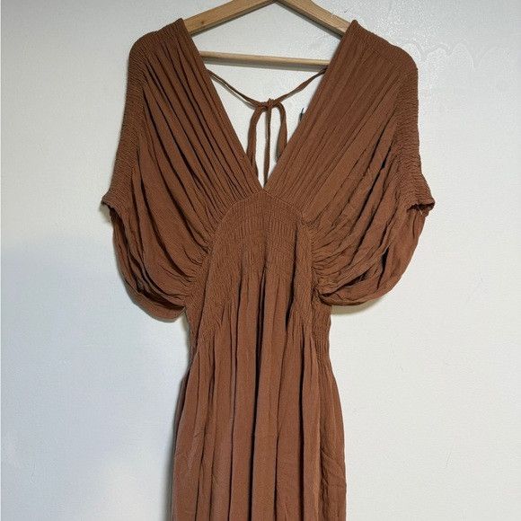 Other Miou Muse Rust Brown Pleated Maxi Dress Women’s Size L Size L / US 10 / IT 46 - 3 Thumbnail