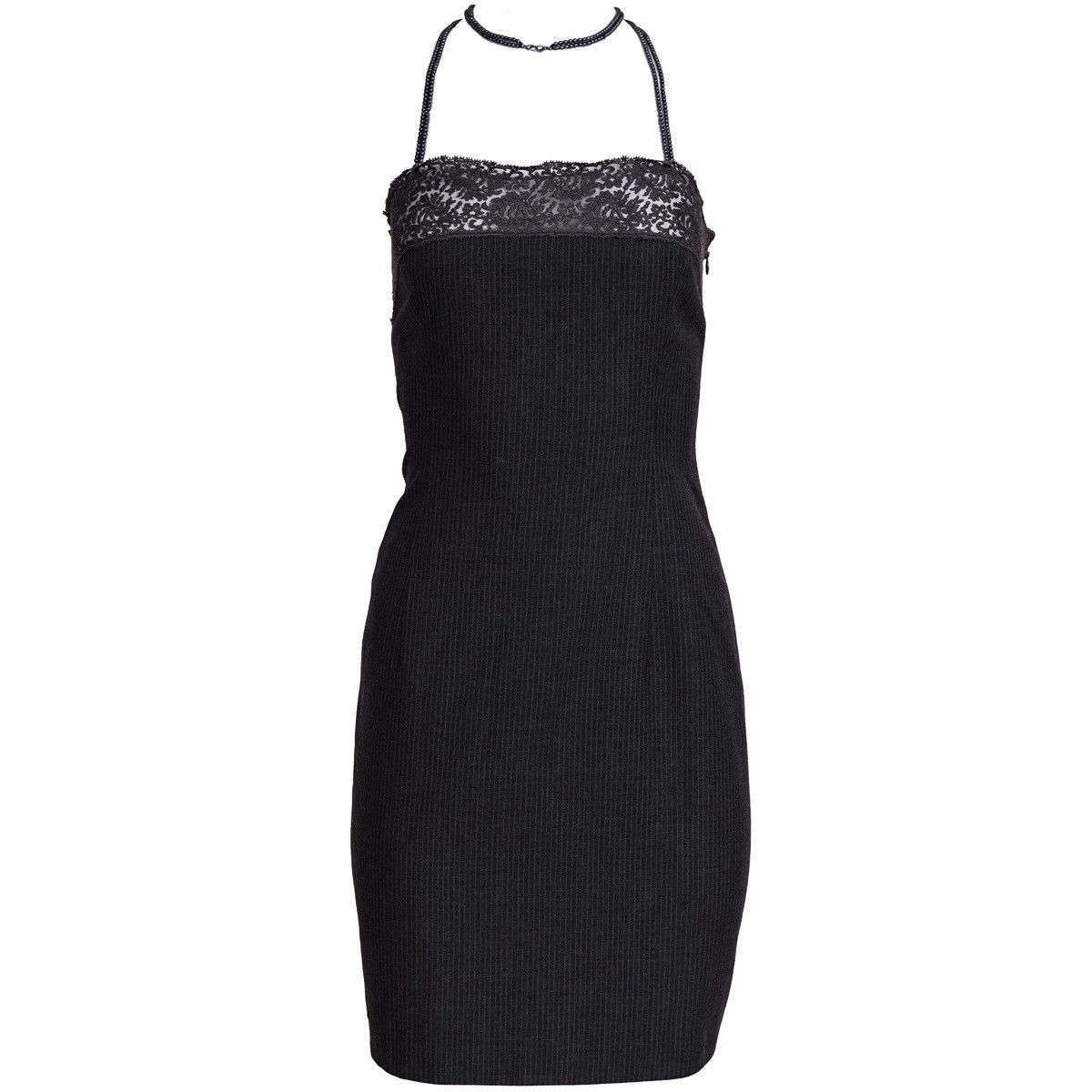 Dior Christian Dior F/W 1997 Charcoal Pearl Beaded-Strap Dress Size M / US 6-8 / IT 42-44 - 1 Thumbnail