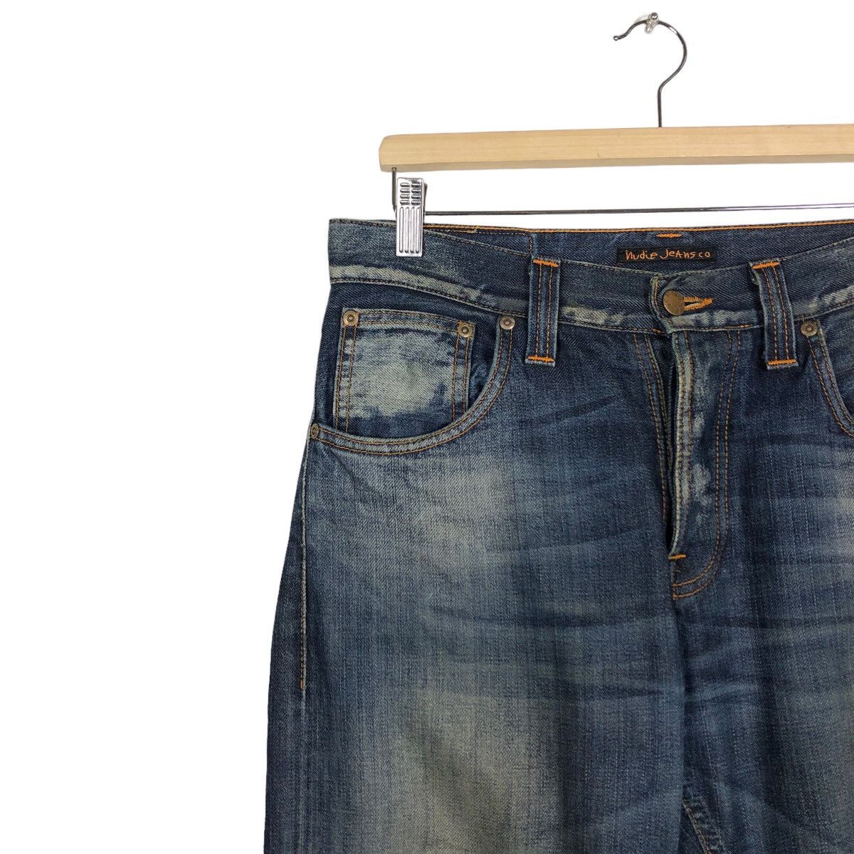 Japanese Brand 🔥Rare Distressed Denim Design Nudie Jeans Japan Made Size US 32 / EU 48 - 5 Thumbnail