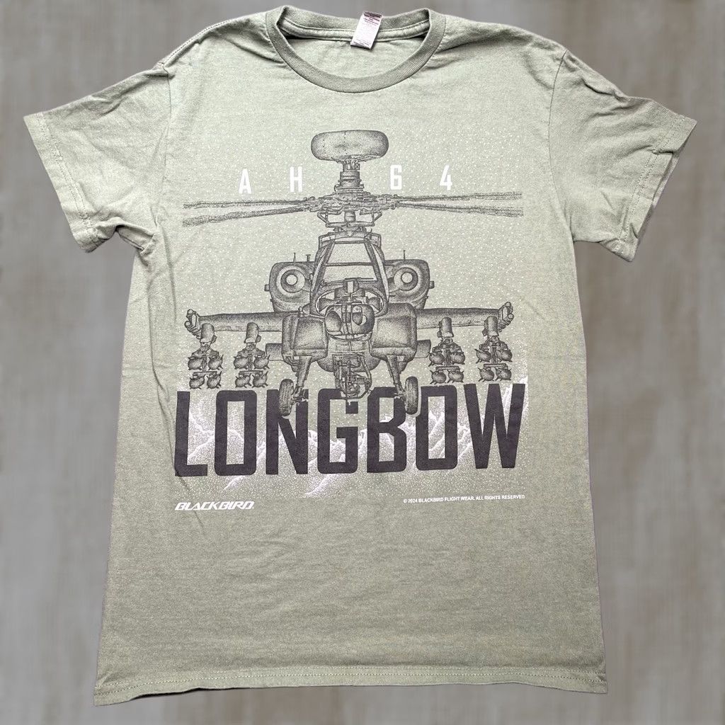 Vintage Apache Shirt Men’s Small Longbow Helicopter Boeing Military Helicopter Shirt Unisex Adults S Green Black Jersey Cotton Aerospace 90s Theme Size US S / EU 44-46 / 1 - 1 Thumbnail