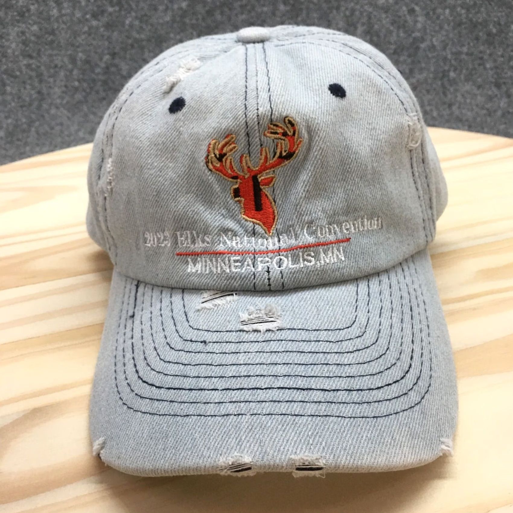 Logo 7 Elks National Convention Minneapolis Baseball Hat Mens Blue OS Embroidered Logo Size ONE SIZE - 3 Thumbnail