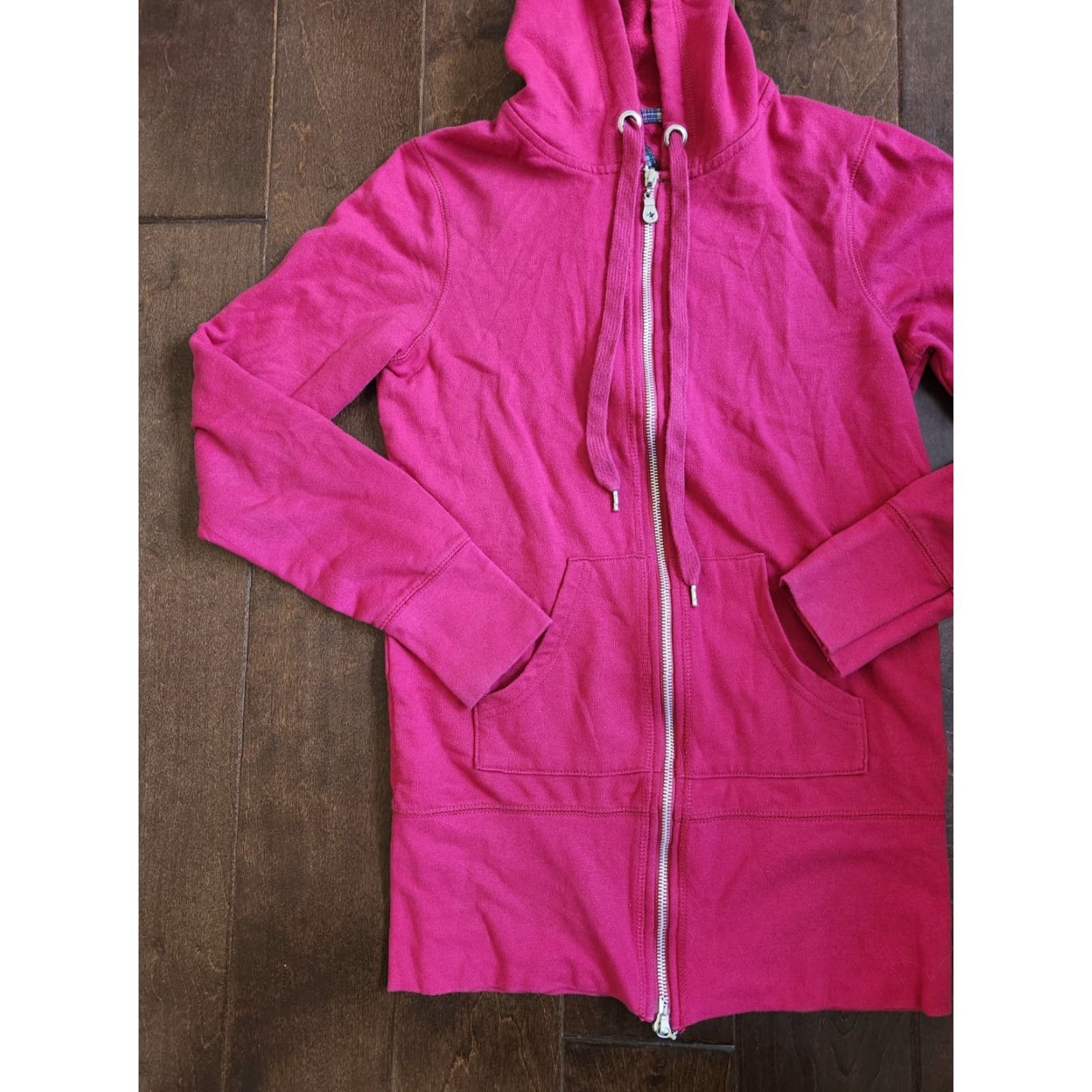 Vintage Rival Academy Men’s Red Full Zip Hoodie - Size S - Hooded, Pockets, Regular Fit, Solid Pattern, Polyester Cotton Size US S / EU 44-46 / 1 - 2 Thumbnail