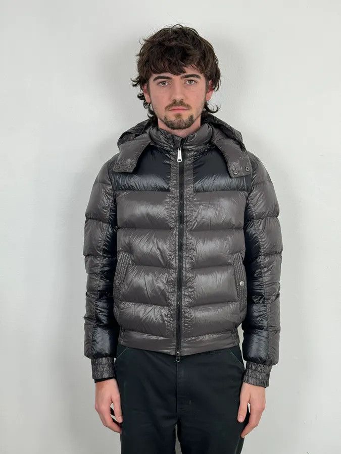 Vintage Massimo Rebecchi Black & Brown Hooded Puffer Jacket Size US M / EU 48-50 / 2 - 1 Thumbnail