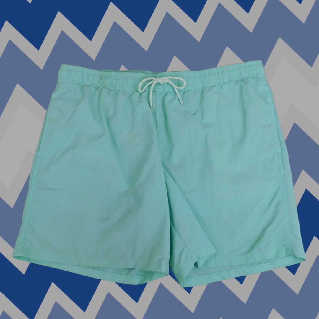 Vintage Goodfellow & Co Swim Trunks Shorts Seafoam Green L Adults Pockets Beach Tropical Mens Size US 33 - 1 Thumbnail