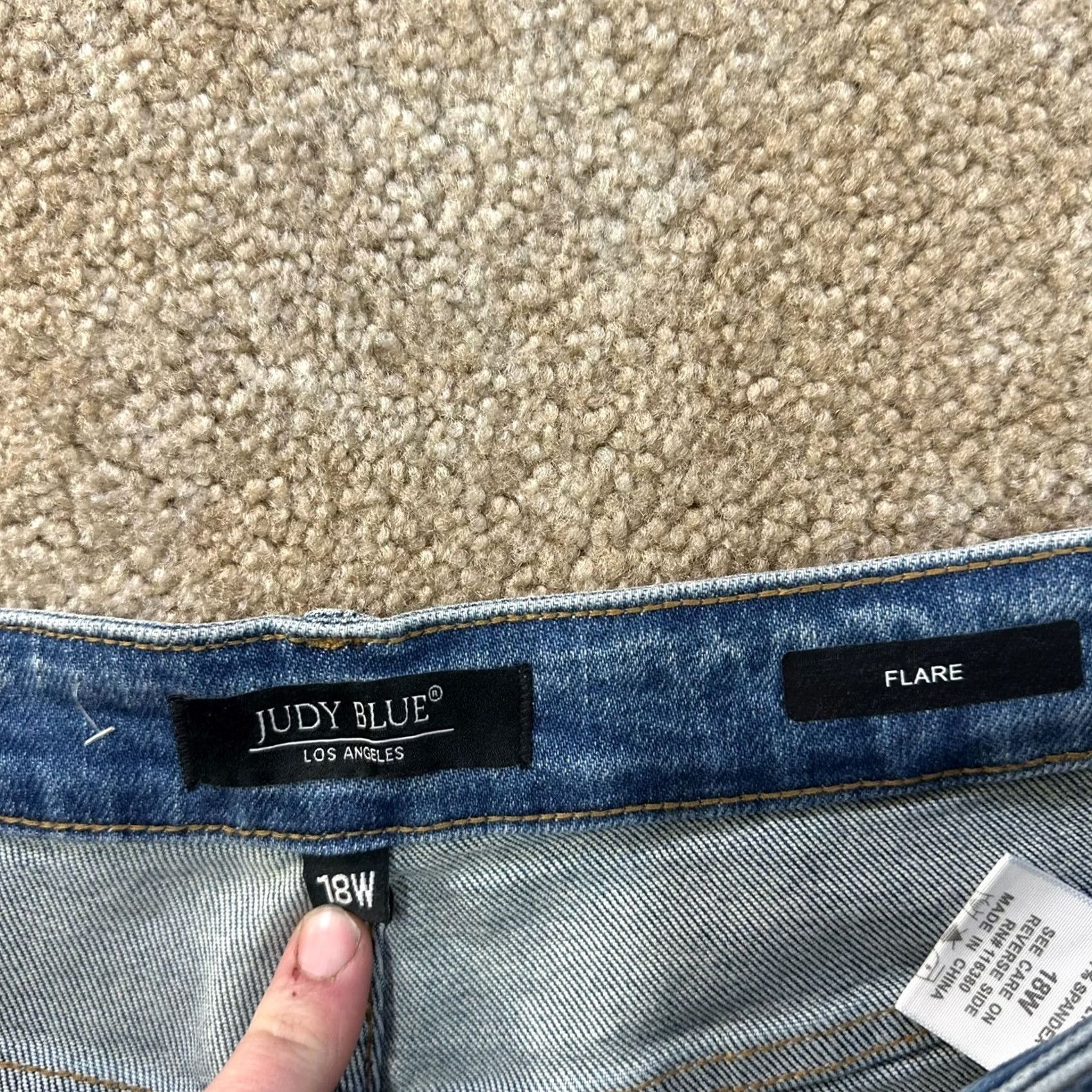 Vintage Judy Blue Jeans Women's 18w Blue Stretch High Rise Denim Flare Size 40" / US 18 - 5 Thumbnail