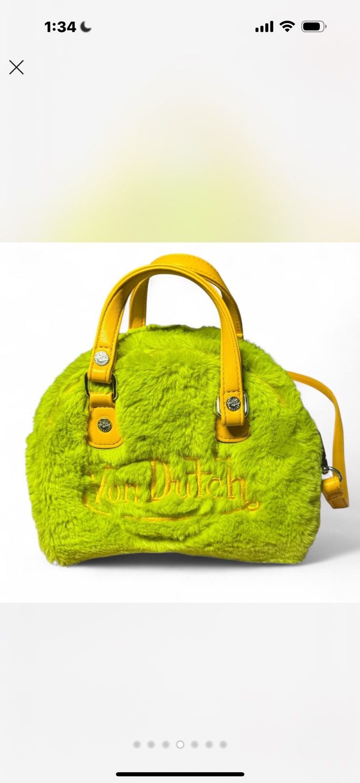 Von Dutch Von Dutch Authentic Vegan Sherbet Furry Small Bowling Purse Size ONE SIZE - 4 Thumbnail