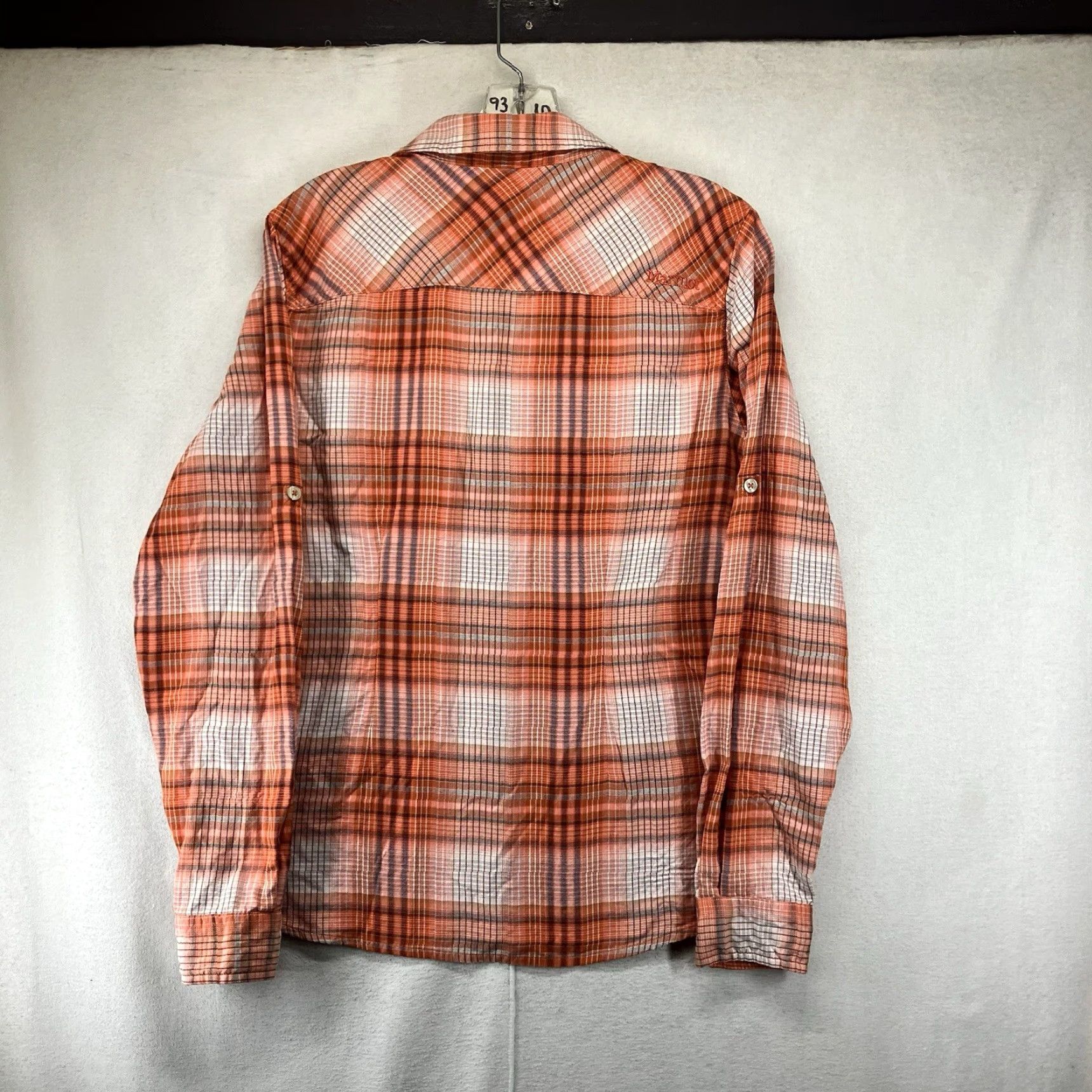 Marmot Marmot Top Women's L Orange Plaid Long Sleeve Outdoors Casual Size L / US 10 / IT 46 - 2 Thumbnail