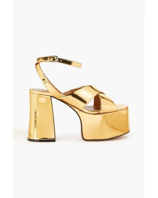 Marni o1w1db10125 Patent Leather Platform Sandals in Golden Size US 8 / IT 38 - 1 Thumbnail