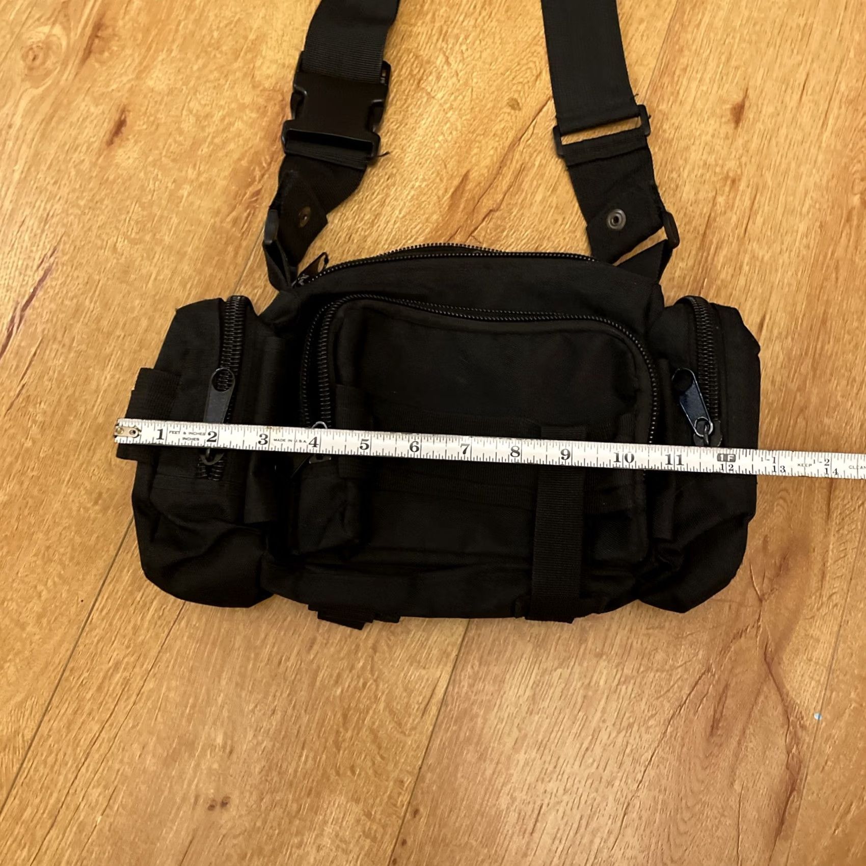 Vintage Tactical Black Waist Fanny Pack Pouch Zip Compartments Unisex Military Belt Bag Water Resistant adjustable Strap Phone Pocket Sport Outdoor Men Size ONE SIZE - 5 Thumbnail