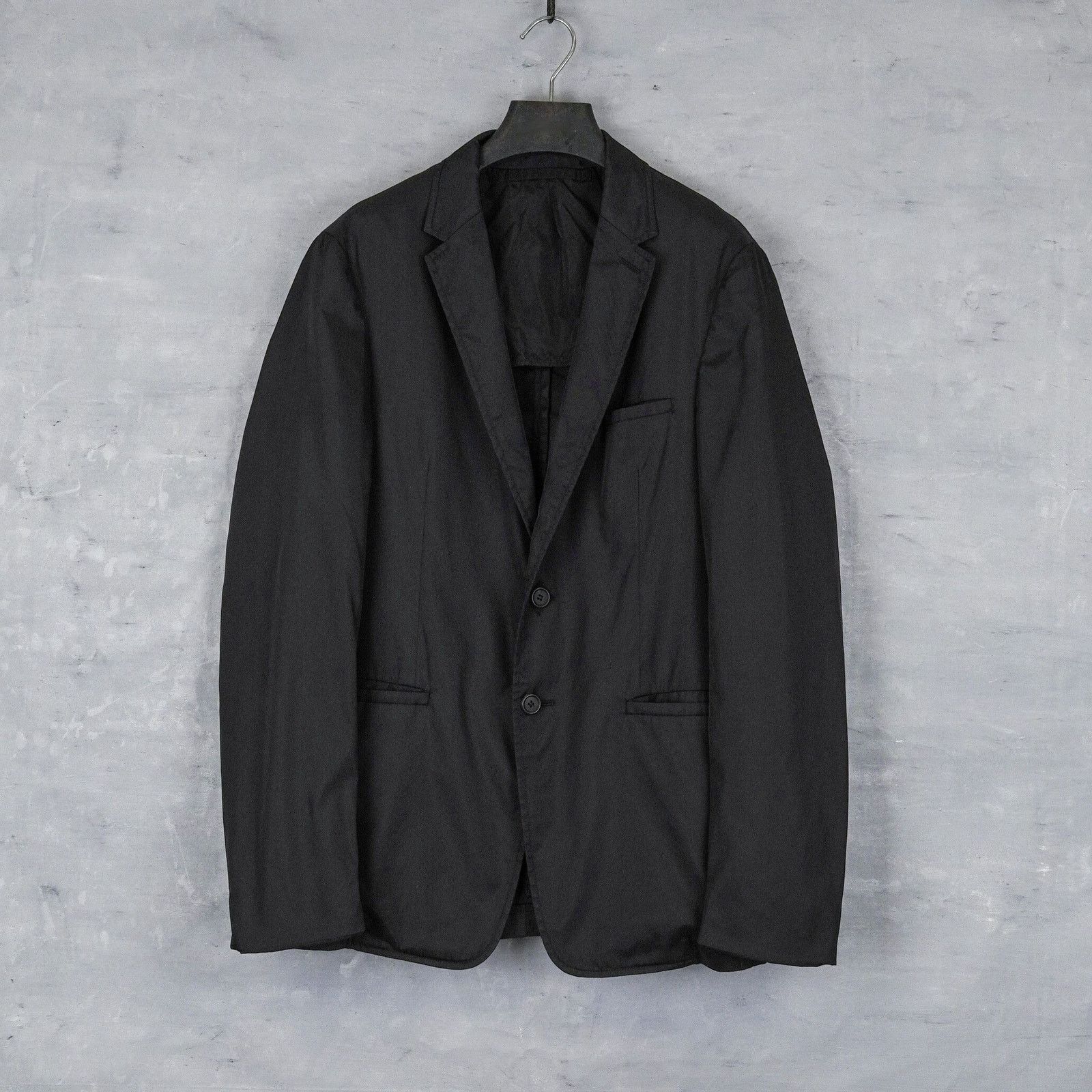 Prada Vintage prada 2010 nylon tailored logo black blazer jacket Size US M / EU 48-50 / 2 - 1 Thumbnail