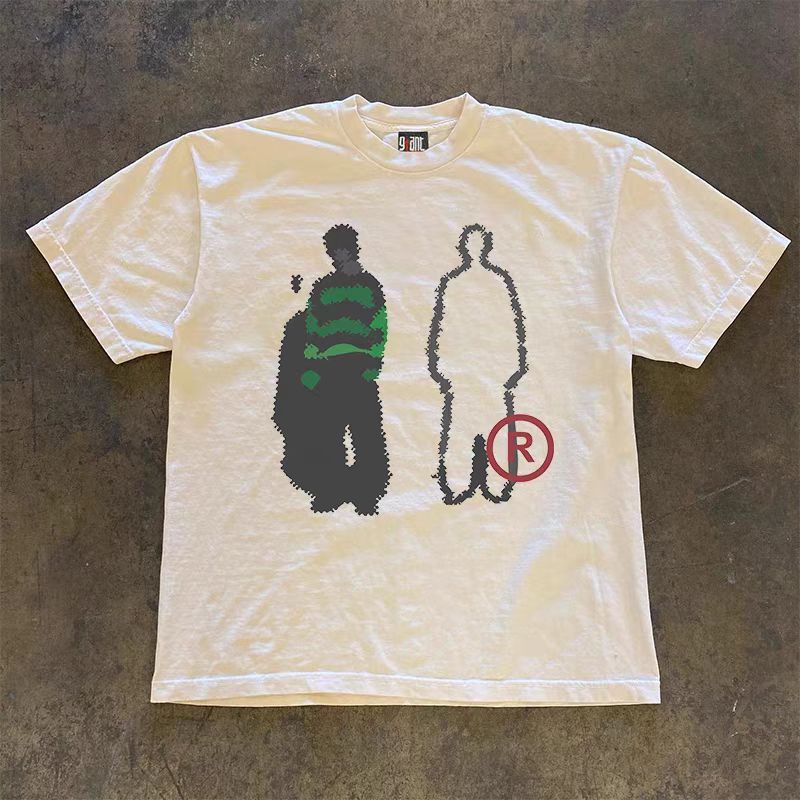 Japanese Brand × Vintage White street washed retro trend boy print t-shirt Size US M / EU 48-50 / 2 - 1 Thumbnail