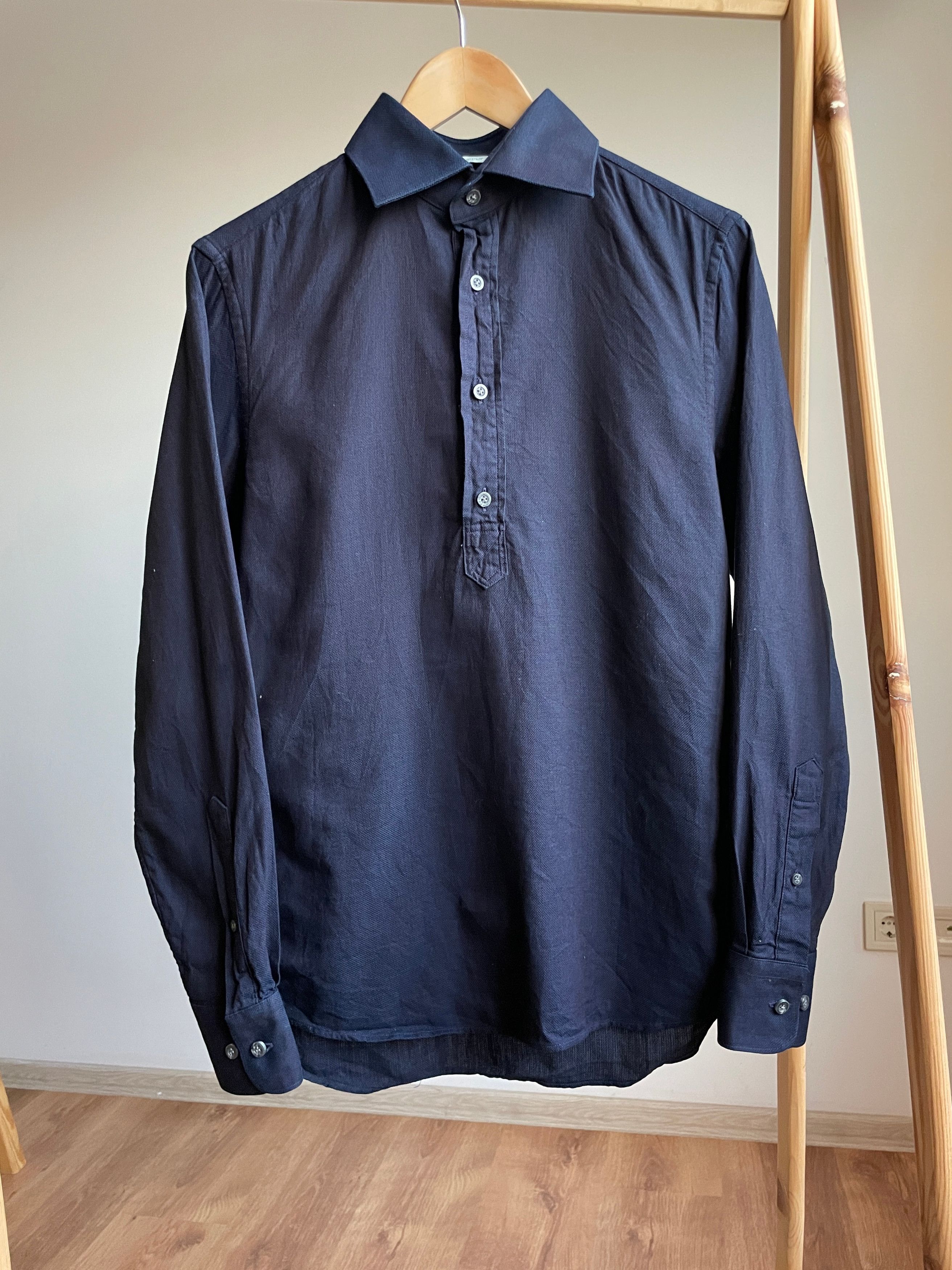 Suitsupply Suitsupply Cotton/Lyocell Extra Slim Half Button Dress Shirt Size 36R - 1 Thumbnail