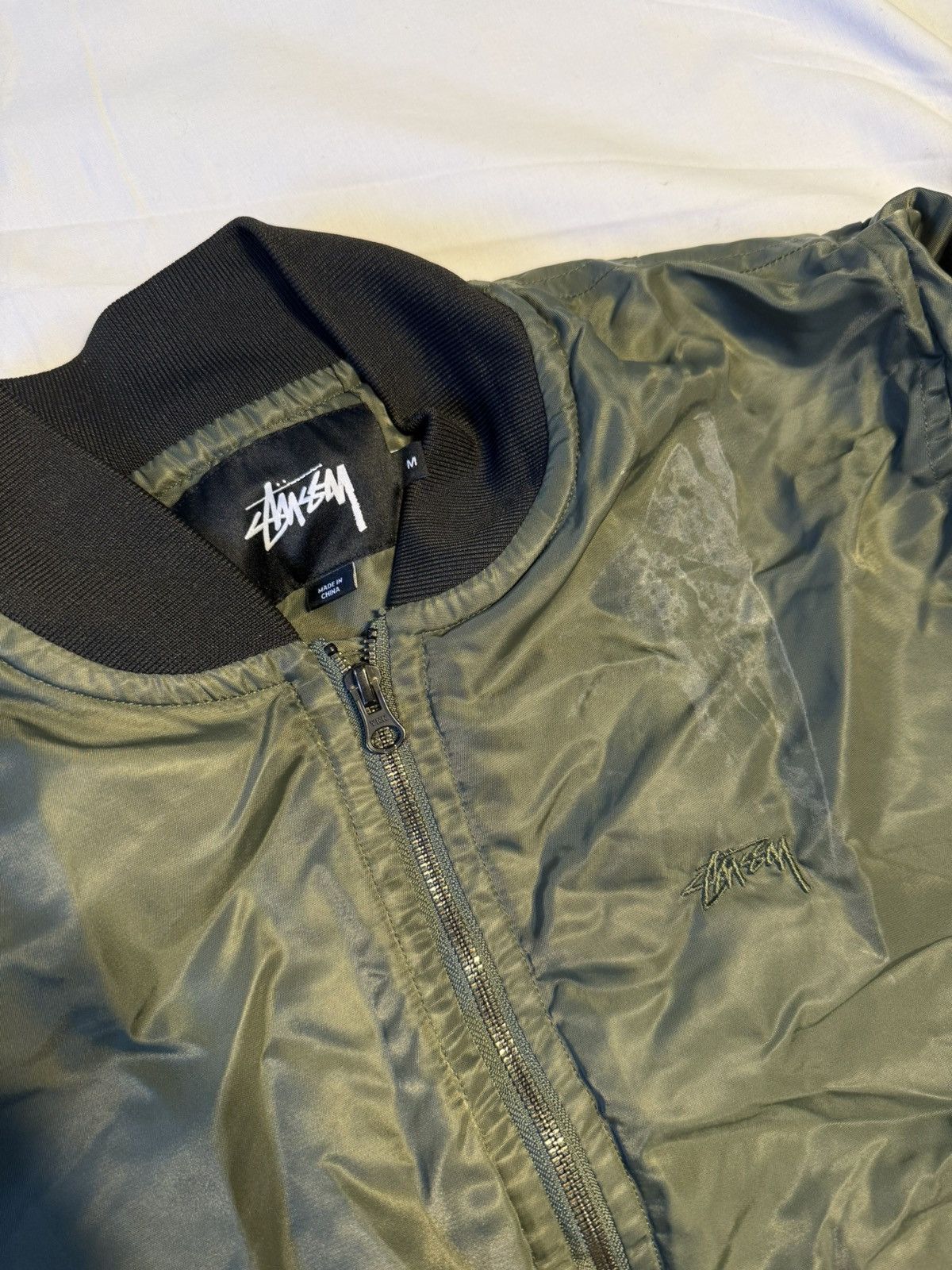 Stussy Stussy Green Bomber Jacket Size US M / EU 48-50 / 2 - 2 Thumbnail