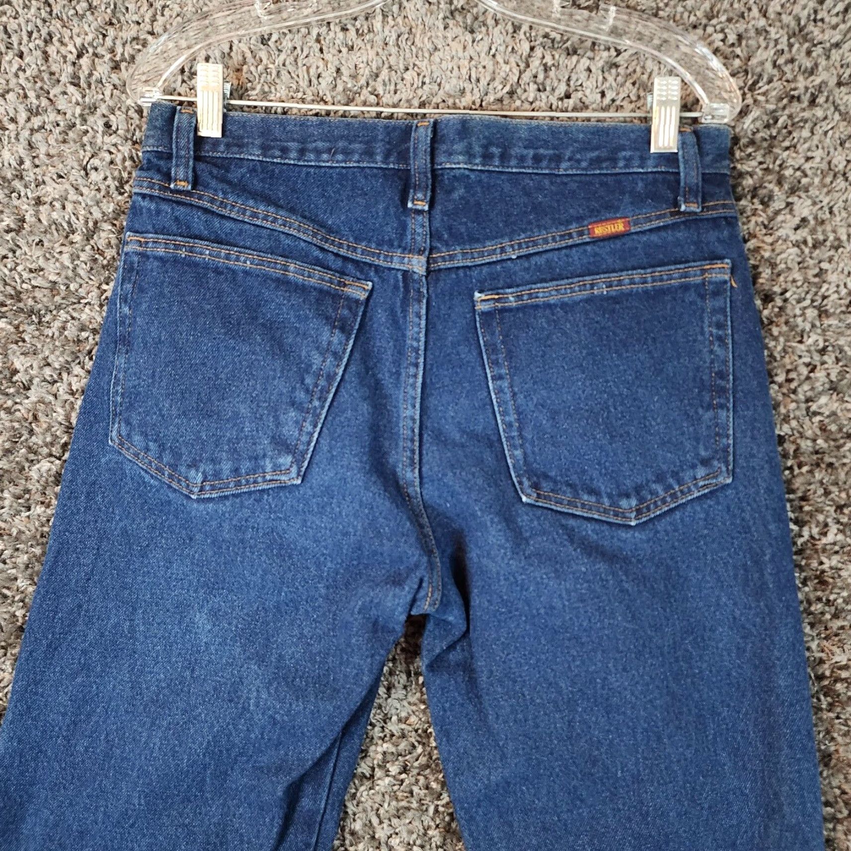Vintage Rustler Mens Straight Dark Blue Jeans 32x30 Regular Blue Size US 32 / EU 48 - 5 Thumbnail