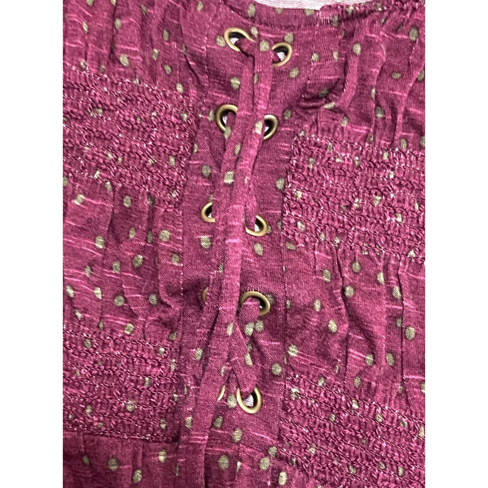 Vintage Maurices Shirt Women's Large Purple Green Tie Up Collar T-Shirt Short Sleeve Collared Casual Modern Basic Size L / US 10 / IT 46 - 4 Thumbnail