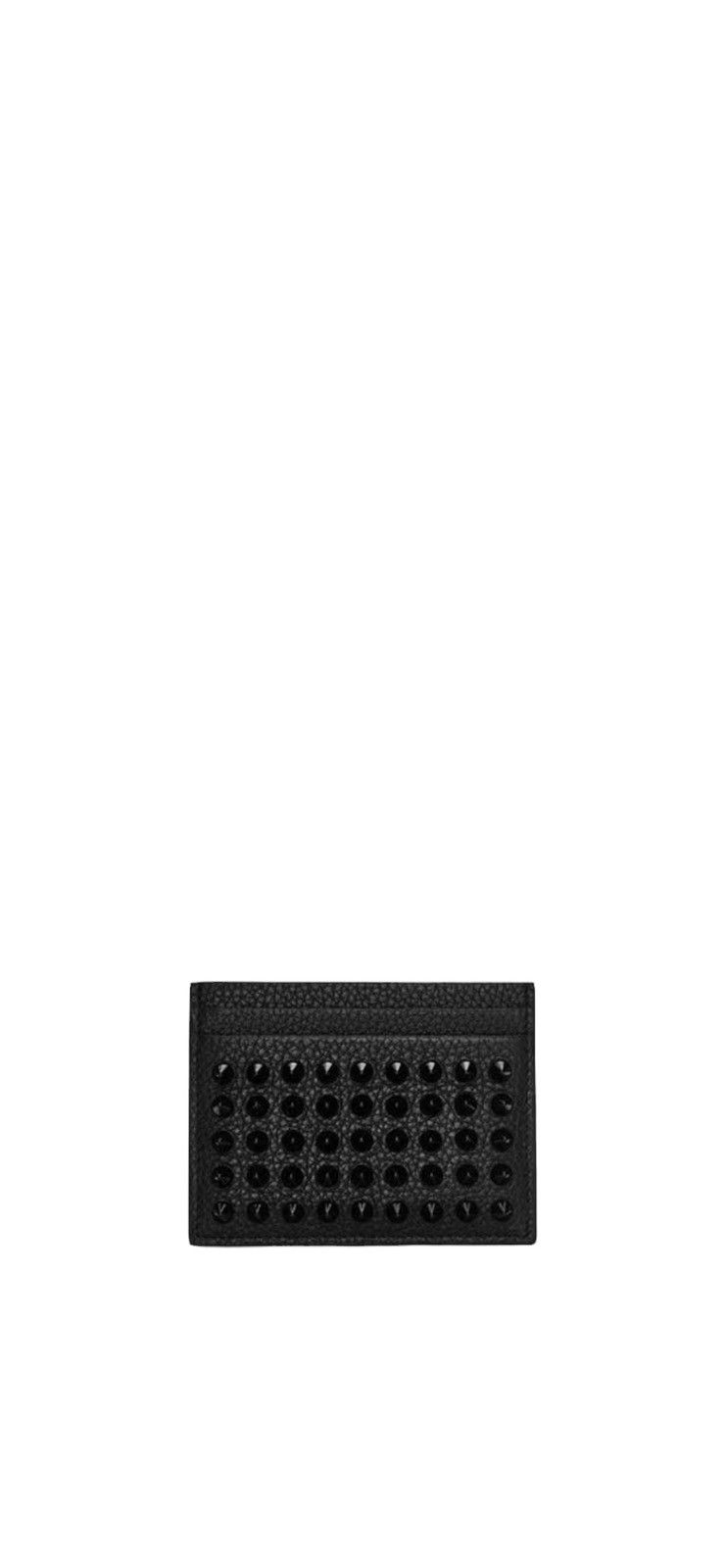 image of Christian Louboutin Kios Spike Card Holder in Black, Men's