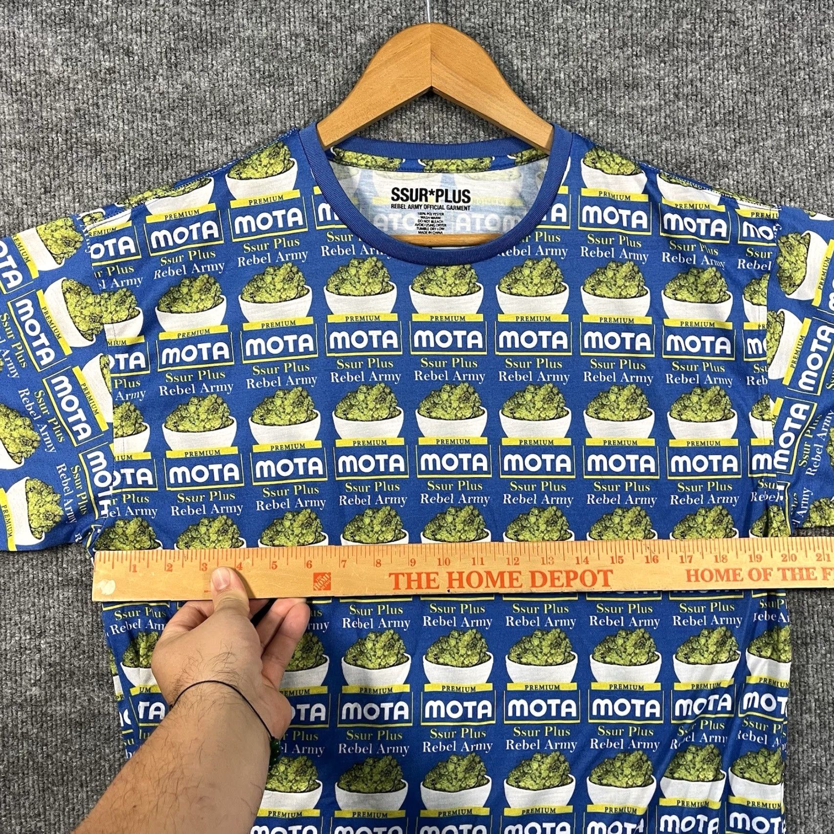 Vintage VINTAGE SSUR Streetwear T-Shirt Mens L Blue Cotton Crew Neck Short Sleeve Mota AOP RARE Y2K Graphic Print Size US L / EU 52-54 / 3 - 5 Thumbnail