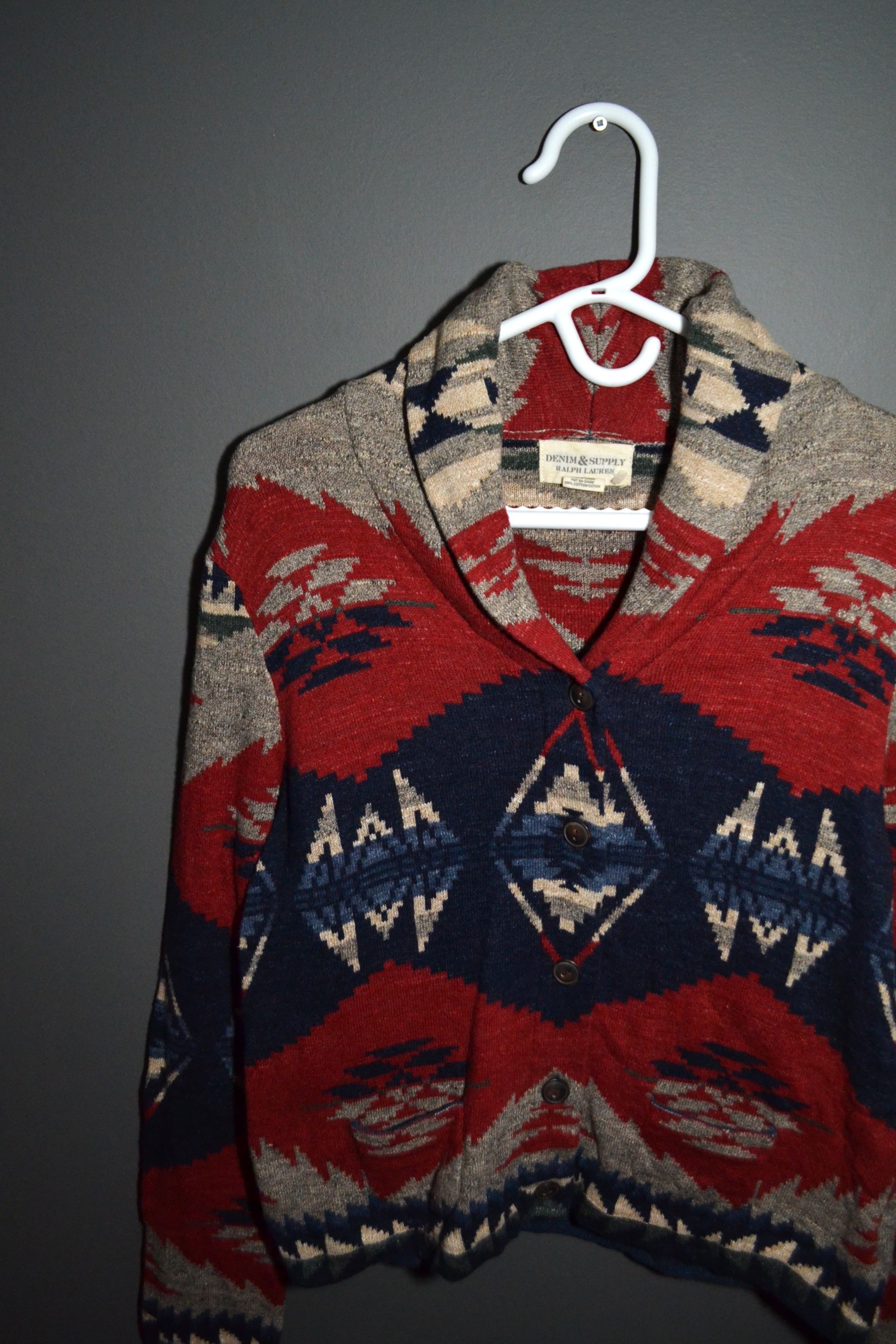 Denim & Supply Ralph Lauren × Ralph Lauren Ralph Lauren Denim Supply Cardigan Native Ortega Shawl Aztec Size XL / US 12-14 / IT 48-50 - 3 Thumbnail
