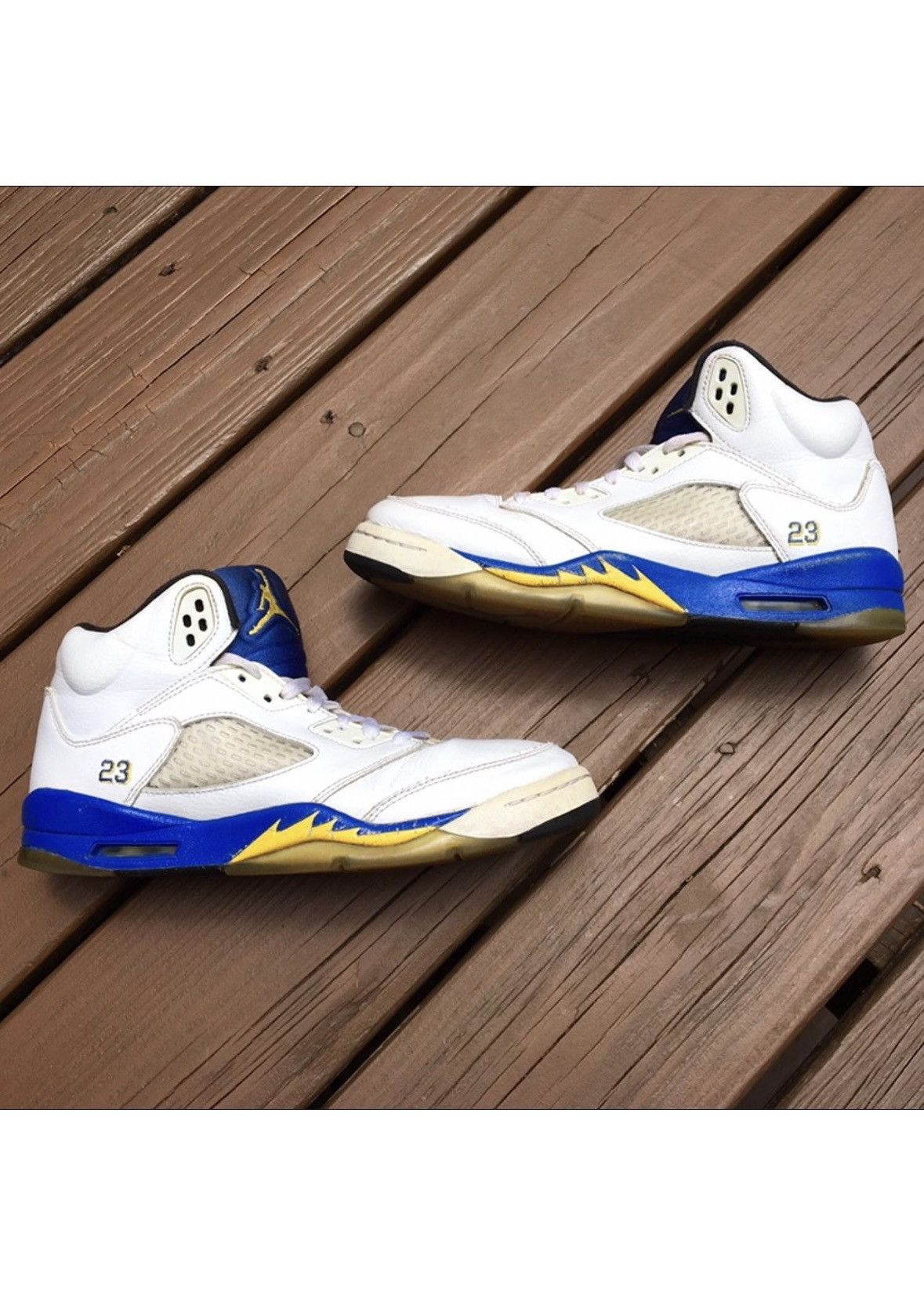 Blue yellow retro 5 on sale