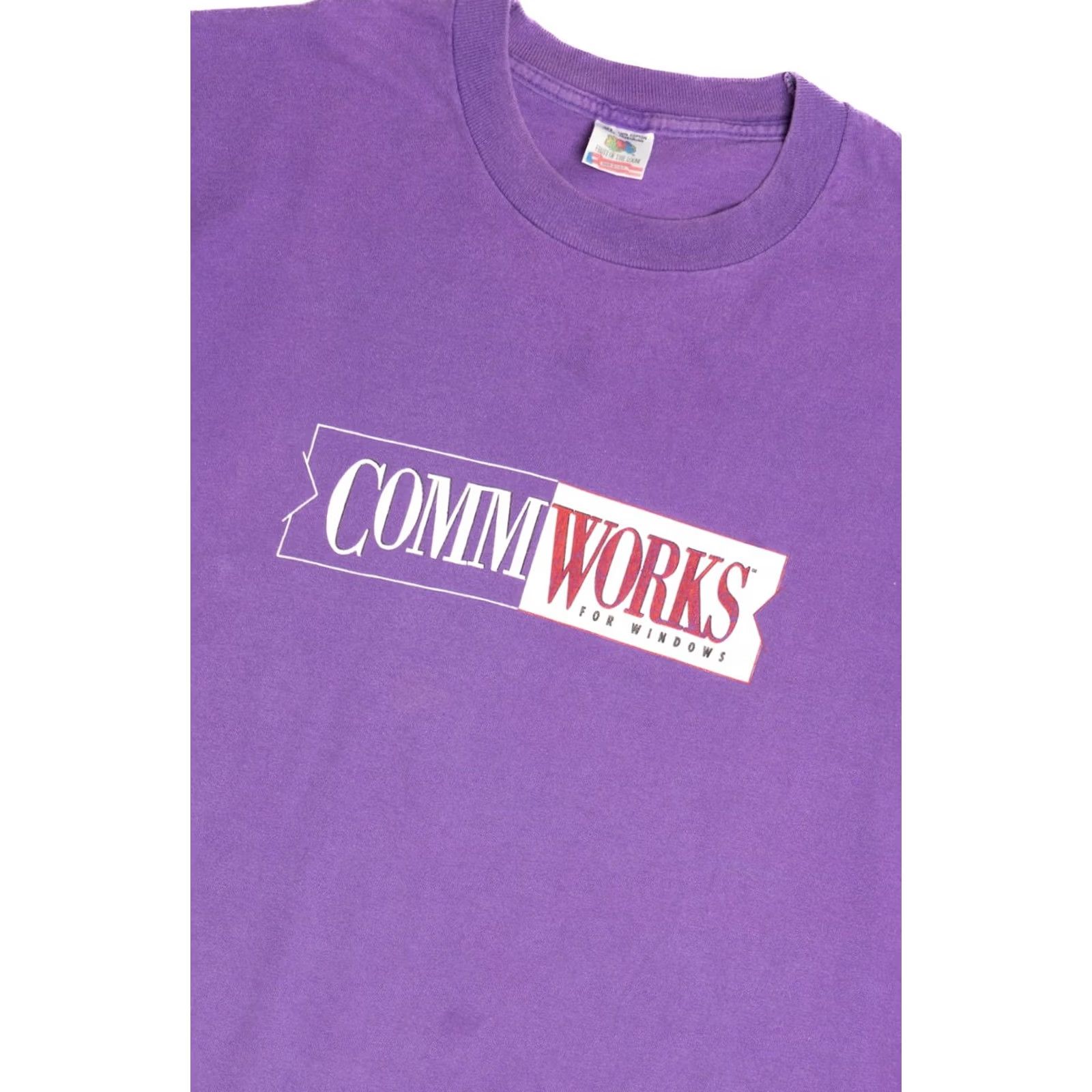 Fruit Of The Loom VINTAGE CommWorks For Windows World Tour 1993 Single Stitch T-Shirt Unisex Adults XS-XL Purple 1990s Fruit of the Loom Men/ Women? Size US XL / EU 56 / 4 - 3 Thumbnail