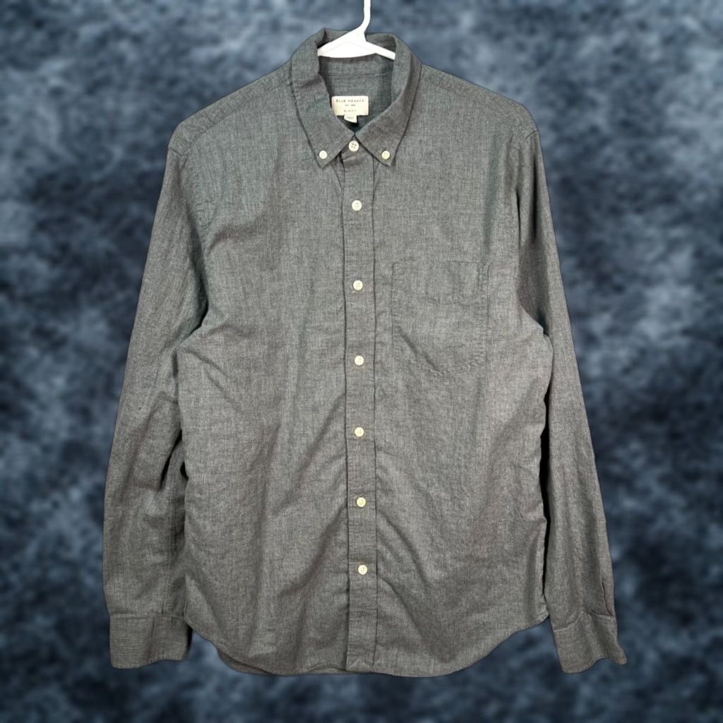 Club Monaco Club Monaco Mens Shirt Slim Fit Button-Up 100% Cotton Gray Size M Size US M / EU 48-50 / 2 - 1 Thumbnail