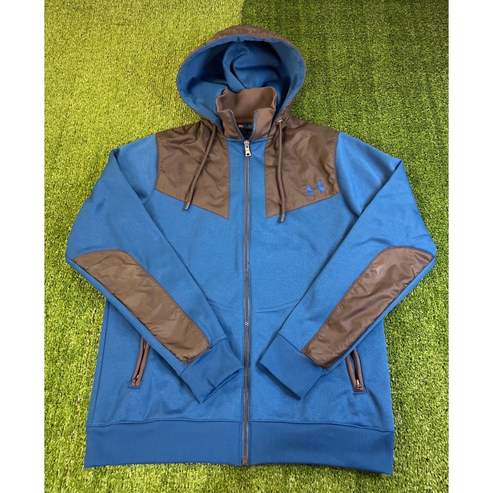 Under Armour Under Armour Mens Medium Blue Gray Full Zip Hoodie Size US M / EU 48-50 / 2 - 1 Thumbnail