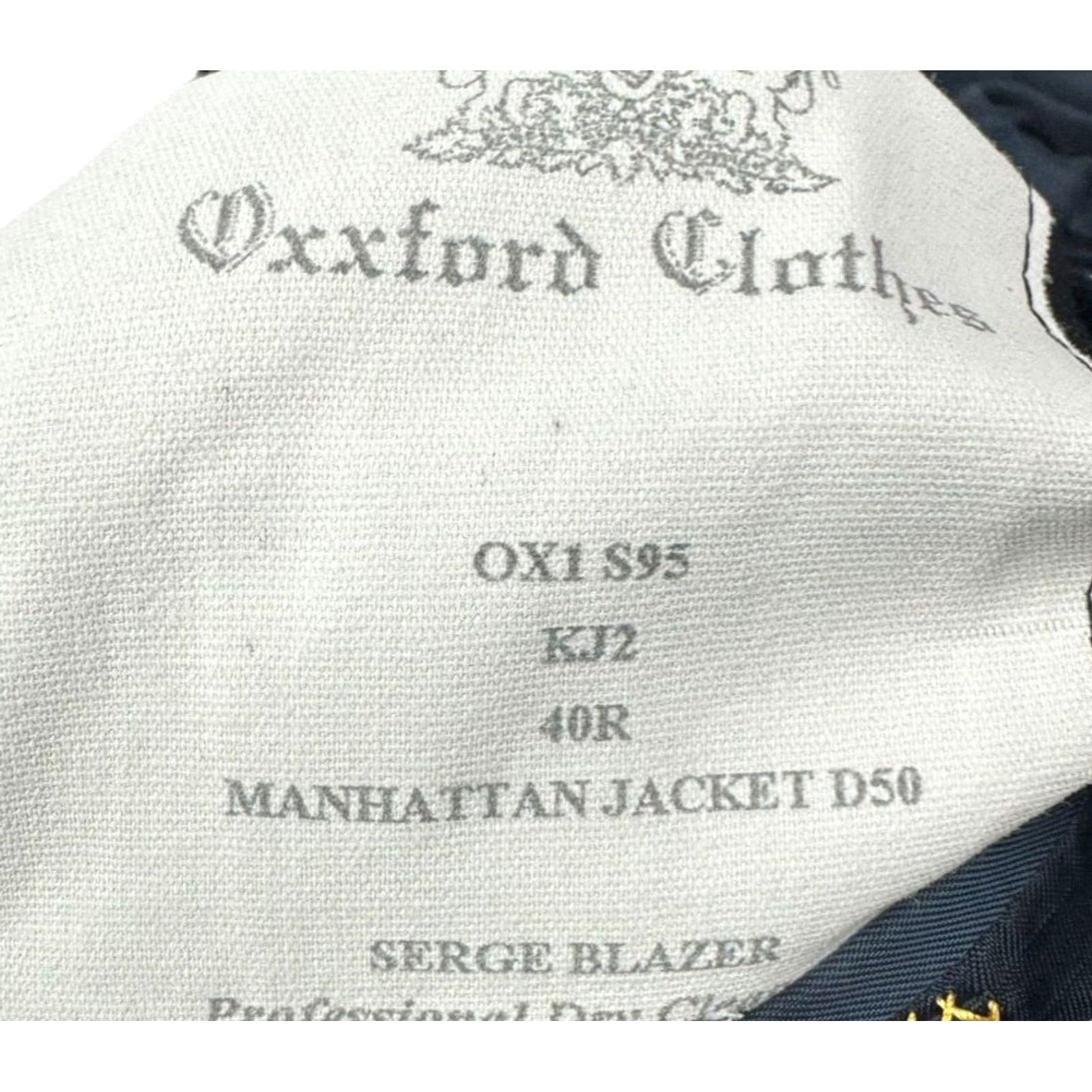 Vintage Oxford Manhattan Men's 100% Wool 2-Button Jacket Blazer Blue 42R Size 42R - 4 Thumbnail