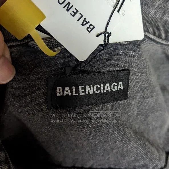 Balenciaga Balenciaga Gray Logo Denim Jacket. Size US XS / EU 42 / 0 - 2 Thumbnail