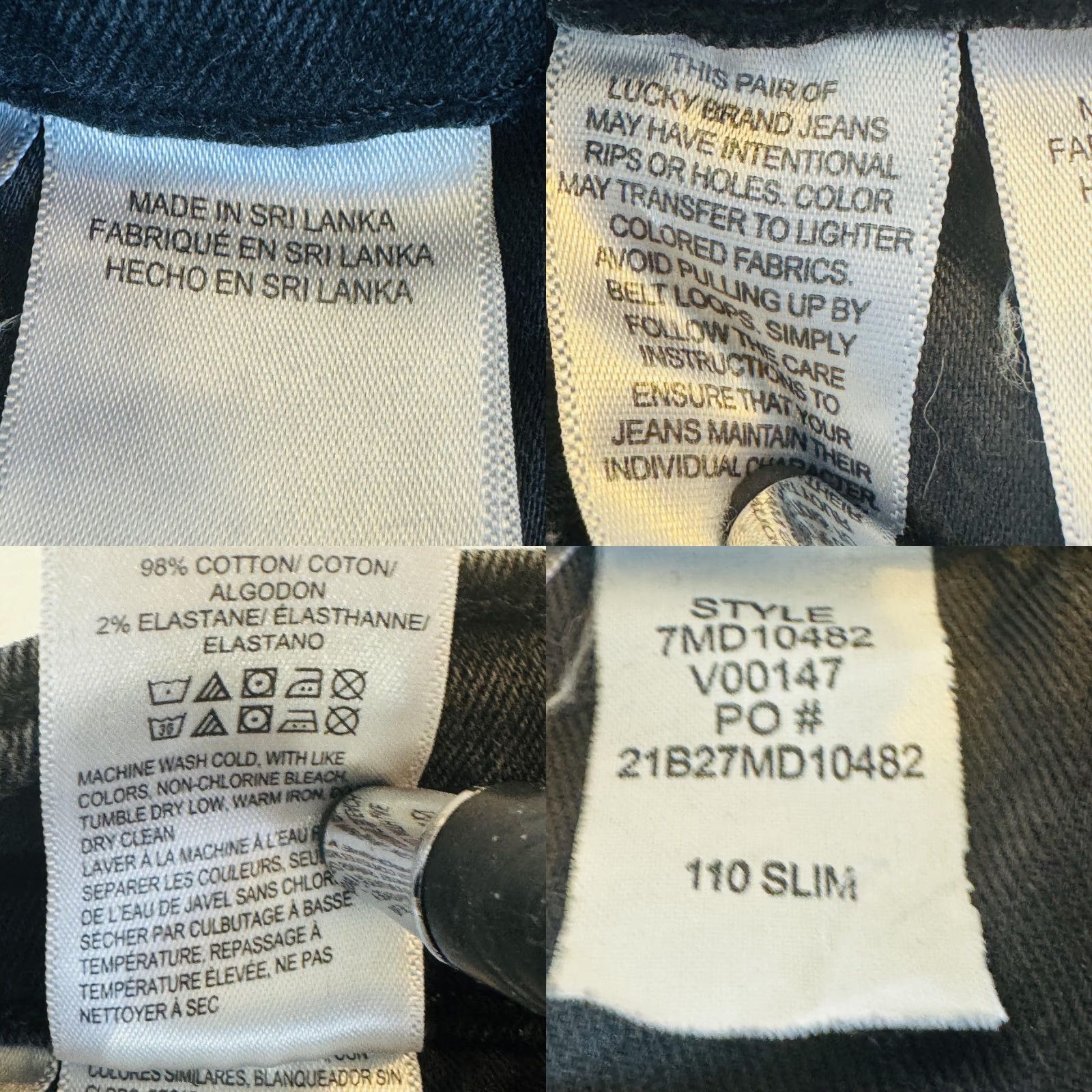 Lucky Brand Lucky Brand 110 Slim Jeans Mens 36x32 Gray Charcoal Wash Zip Fly Slim Skinny Denim Pants Size US 36 / EU 52 - 8 Thumbnail