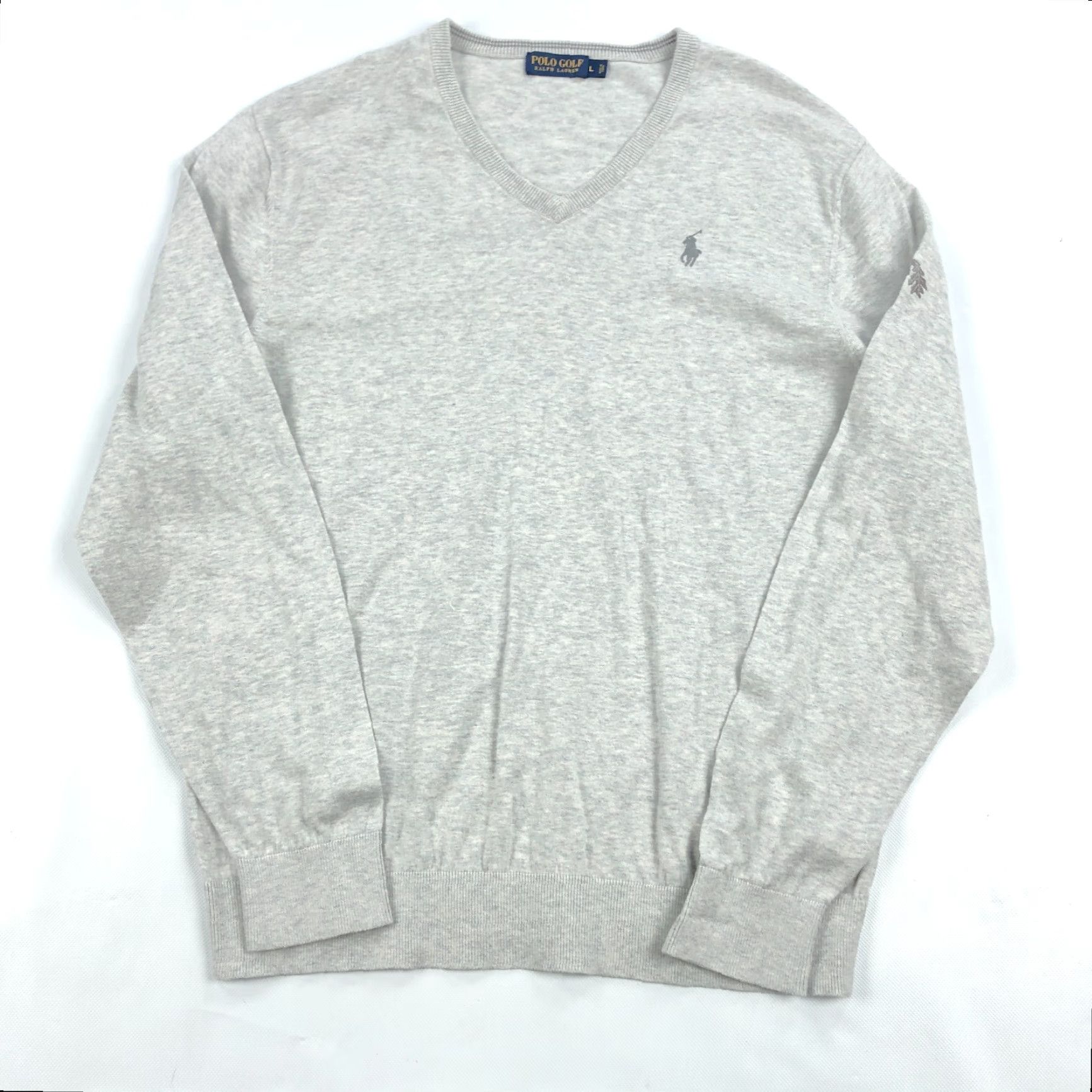 Ralph Lauren Ralph Lauren Golf Sweater Mens L Gray Black Oak Country Club Pullover V-Neck Knit Size US L / EU 52-54 / 3 - 2 Thumbnail