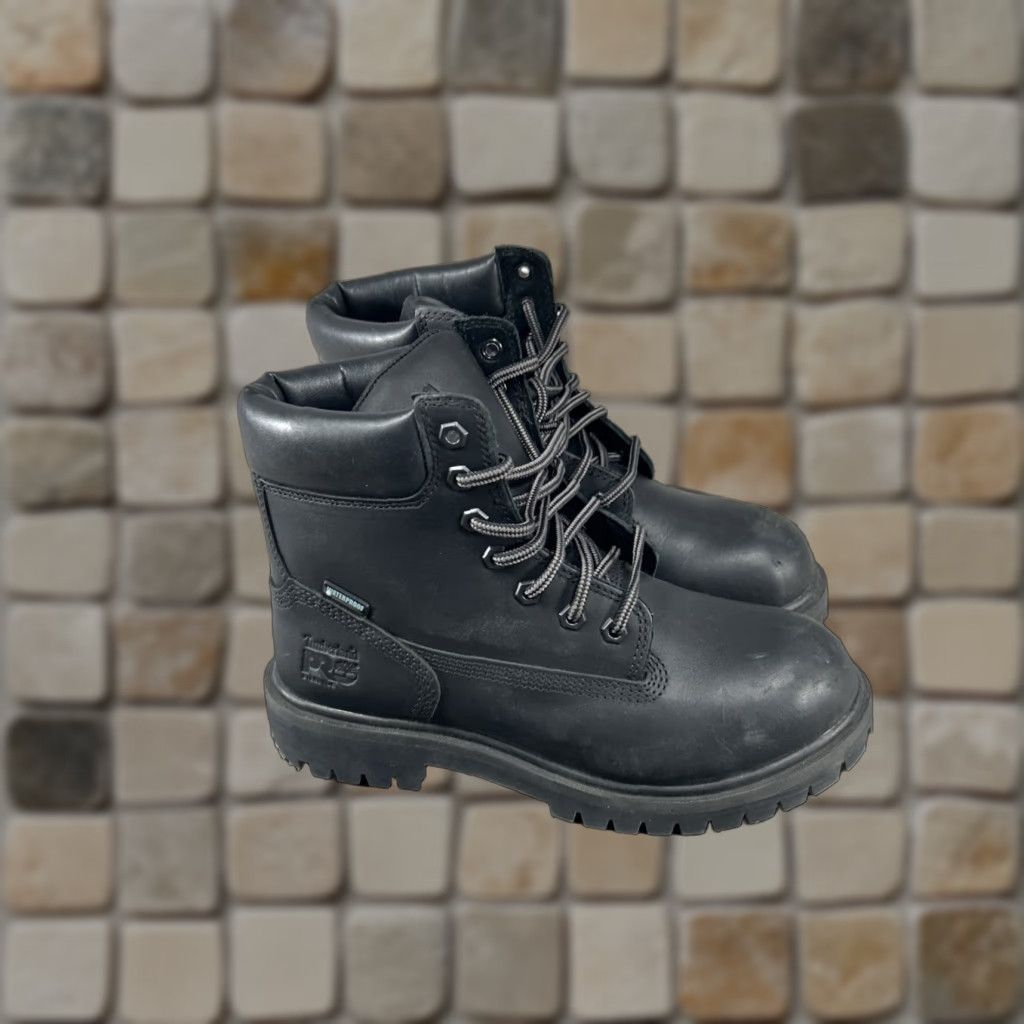 VINTAGE Timberland Pro Work Boots Women Size Wide Leather Steel