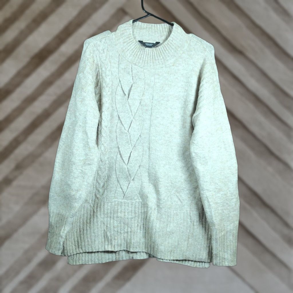 Vintage Vera Wang Womens Sweater Brown Cable Knit Mock Neck Pullover Soft Stretch M Size M / US 6-8 / IT 42-44 - 1 Thumbnail