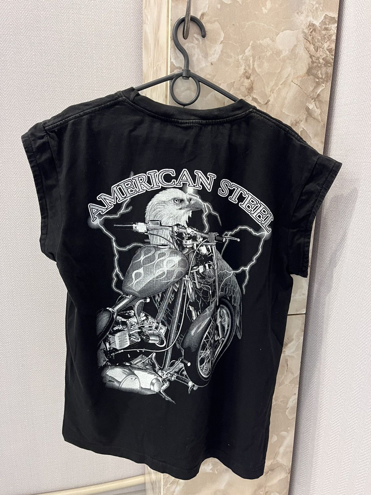 Harley Davidson × Vintage Vintage American Steel T shirt rock style short sleeves Size US L / EU 52-54 / 3 - 3 Thumbnail