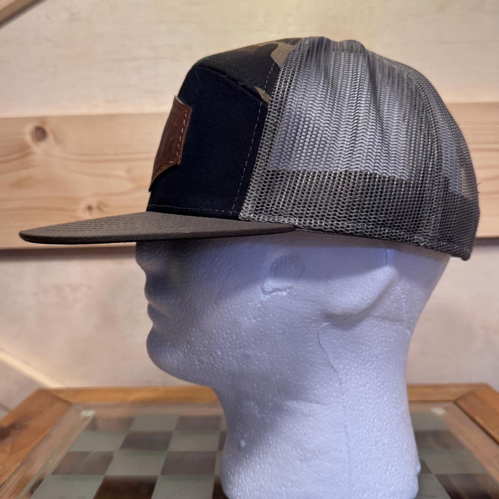 Designer Richardson 7FIVE Snap Back Hat Camo Military Leather Patch Size ONE SIZE - 6 Thumbnail